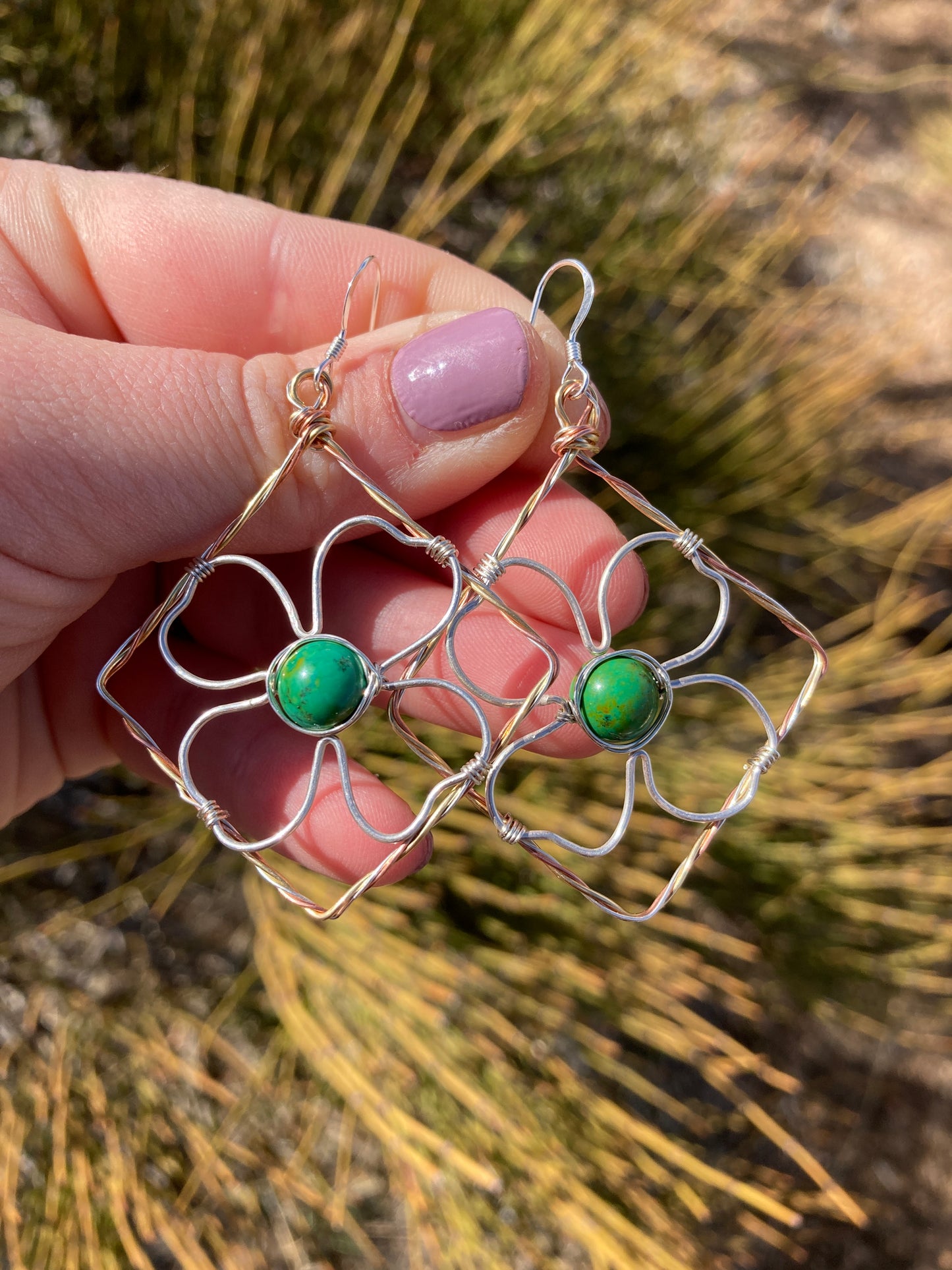Tricolor Shamrock Earrings