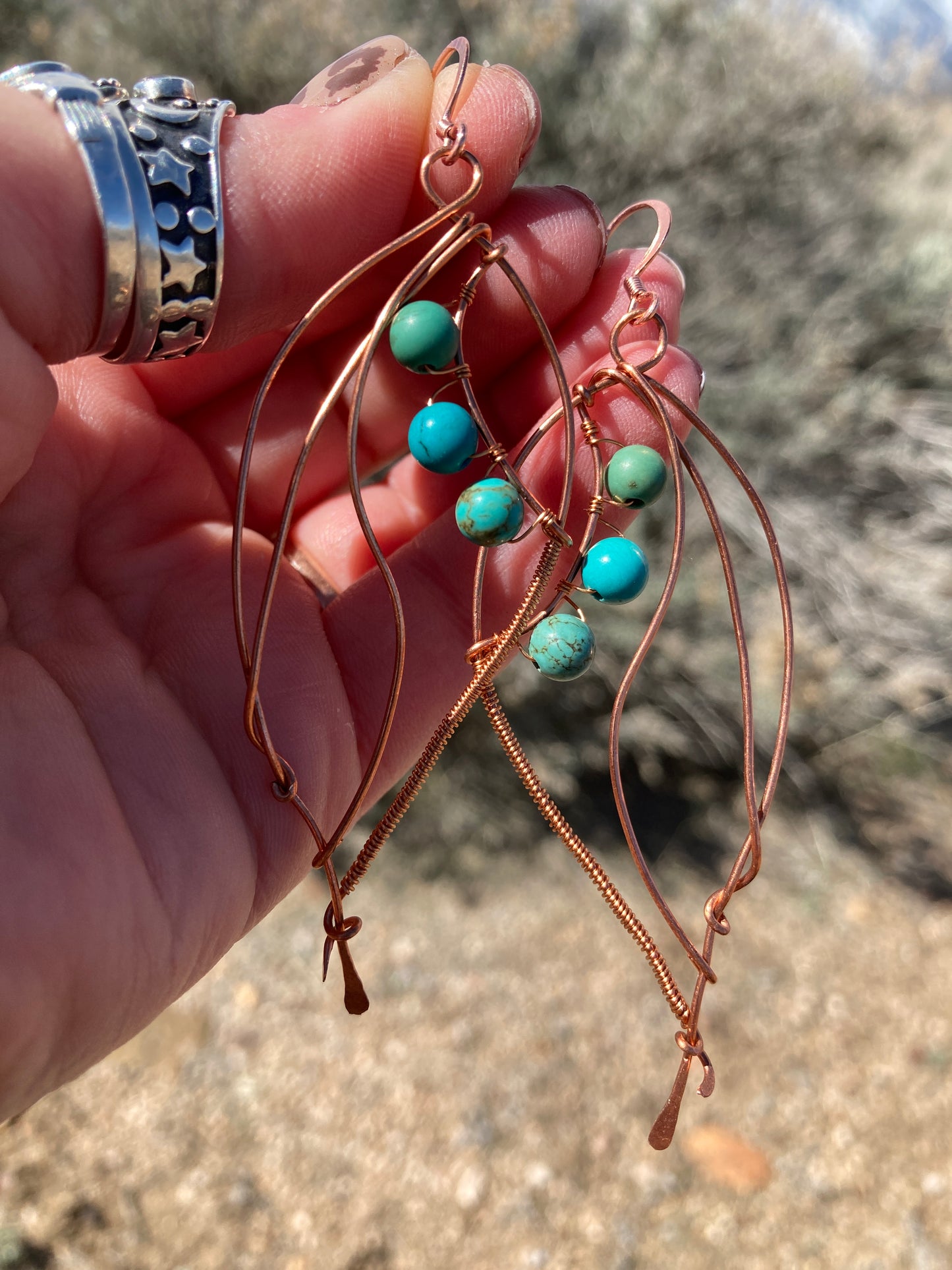 Copper Leaf Earrings (Large or Small)