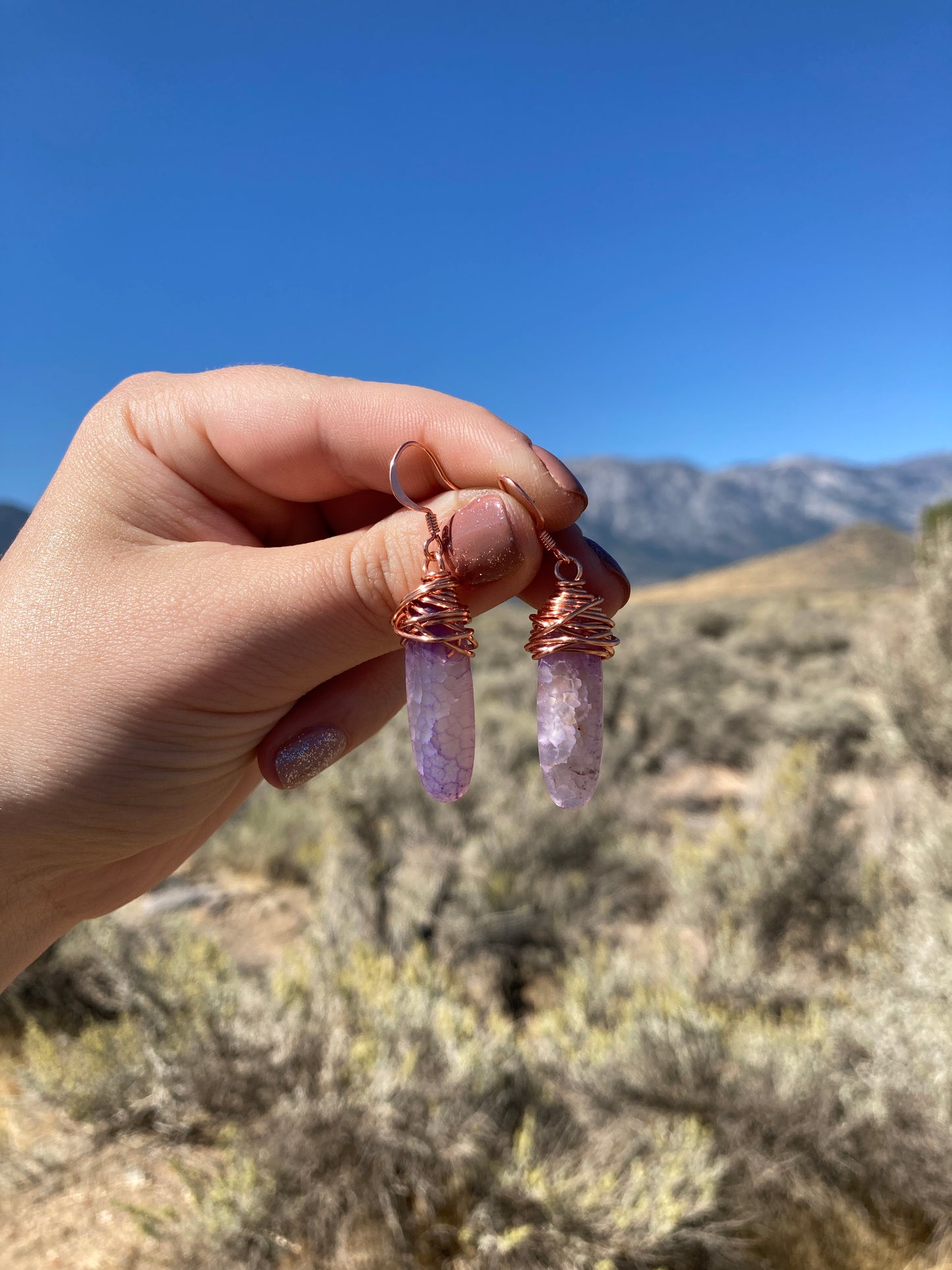 Copper Wrapped Phantom Amethyst