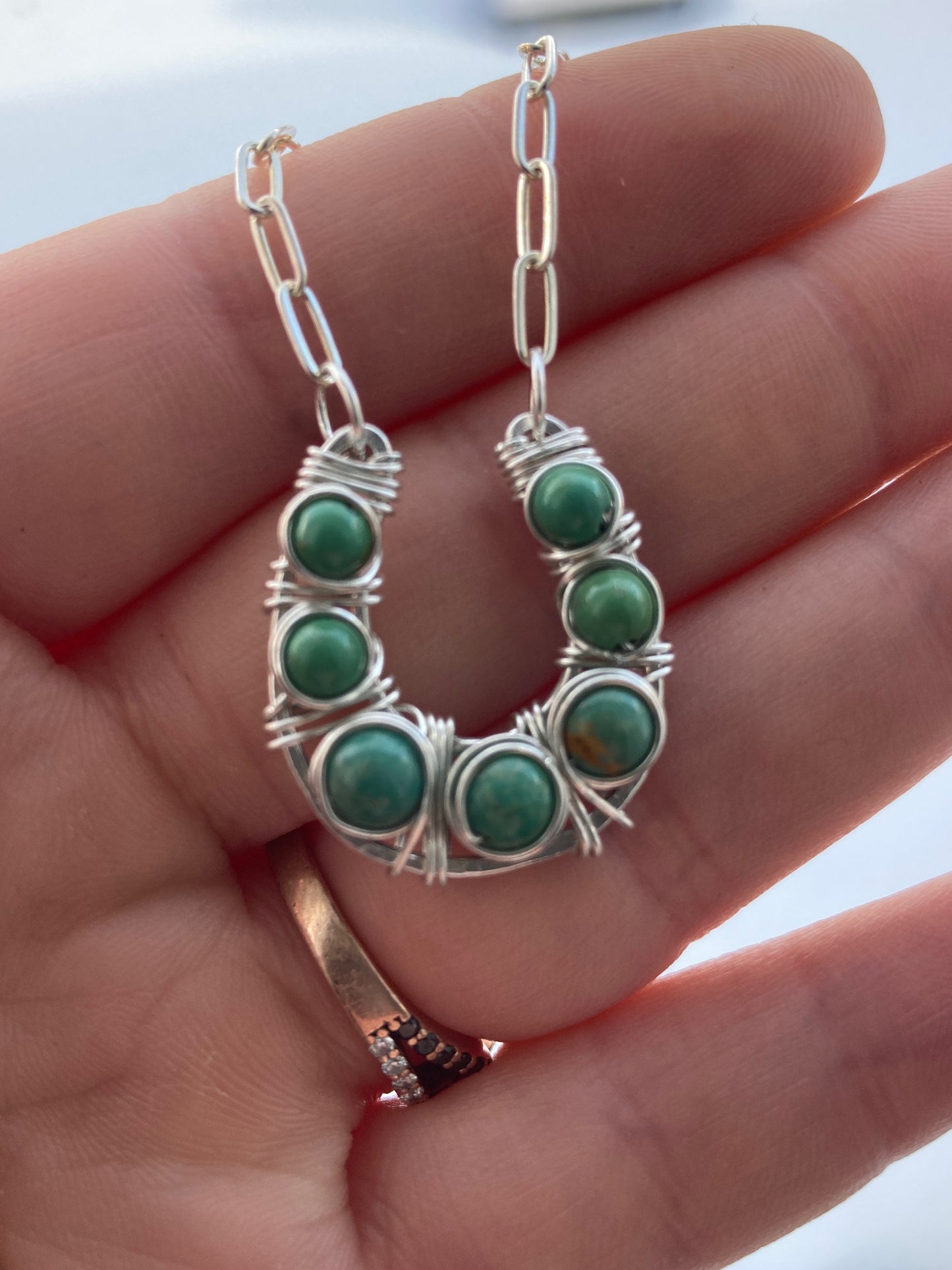 Turquoise Horseshoe Pendant