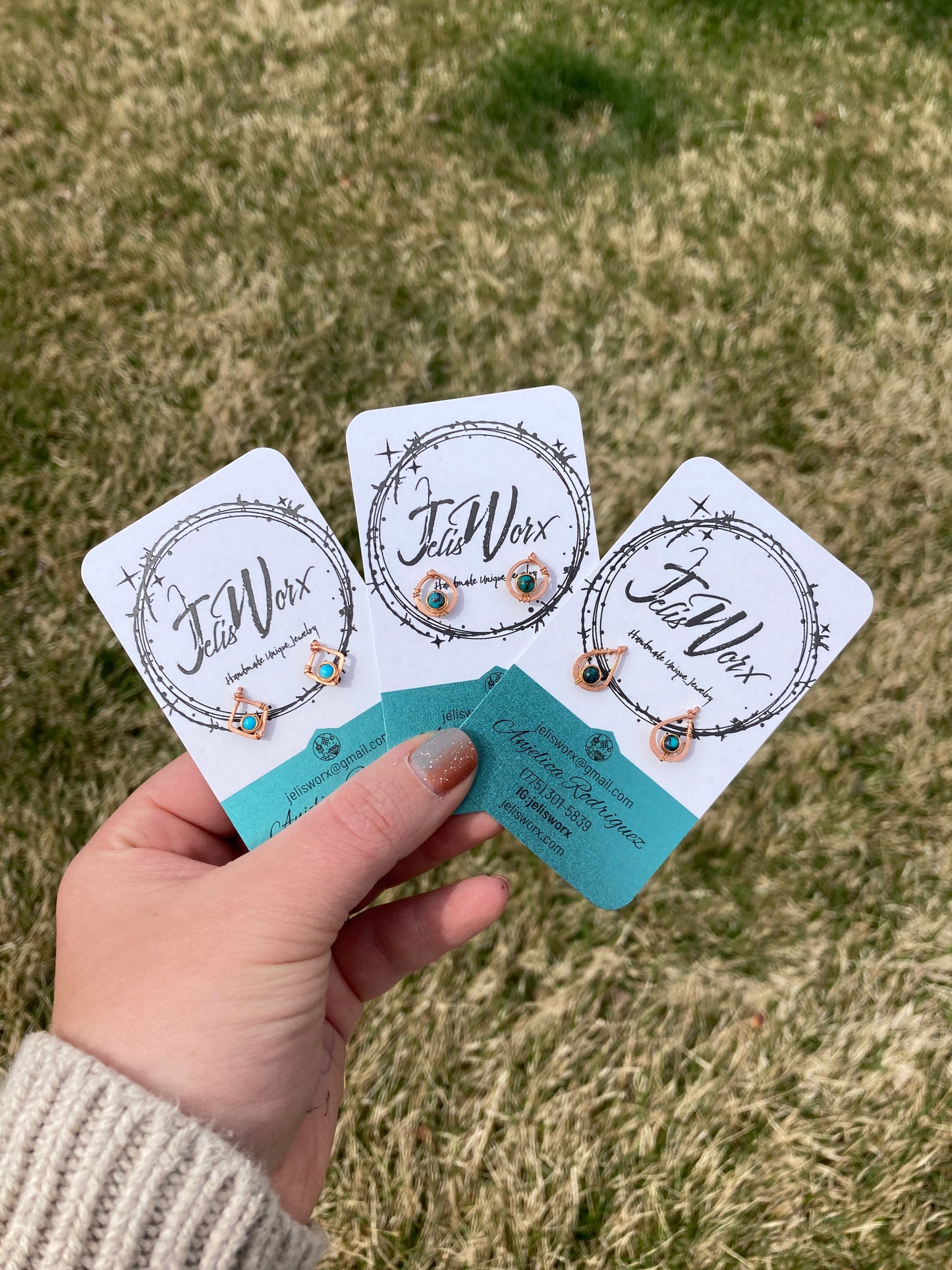 Copper Studs-Stones and Shapes