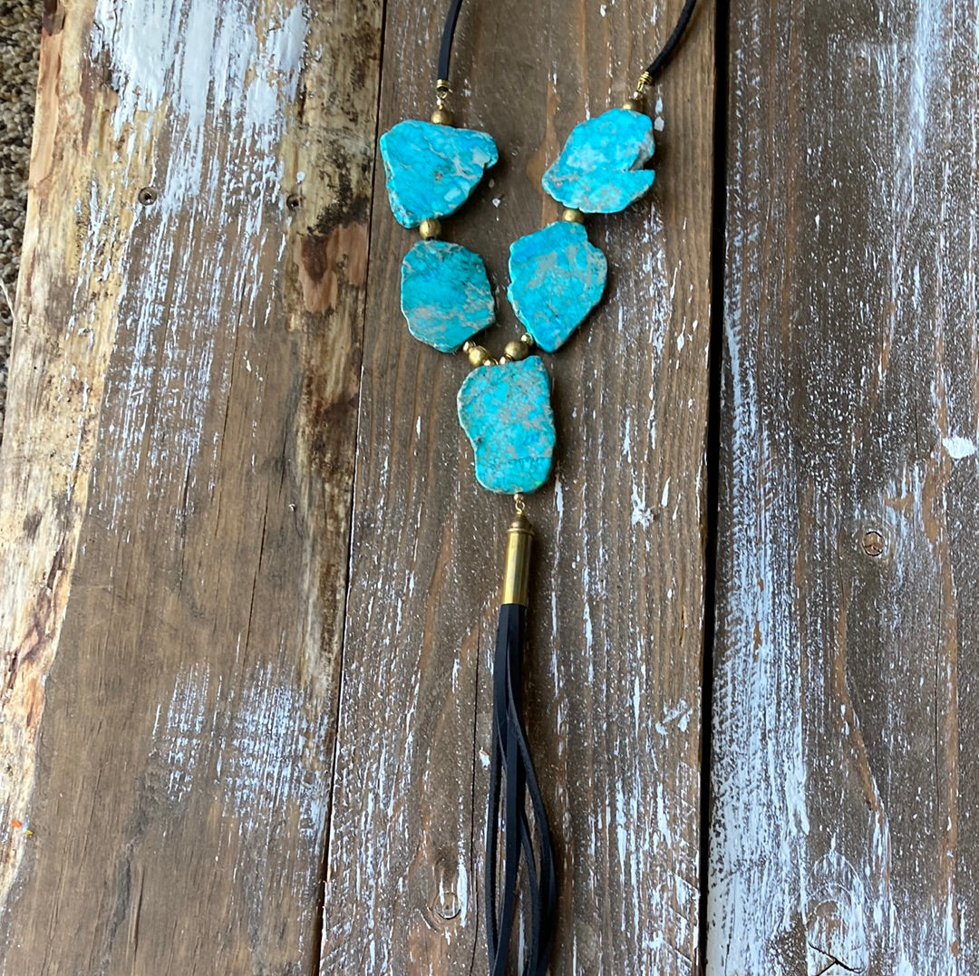 Brass Bullet Lariat-Imperial Jasper