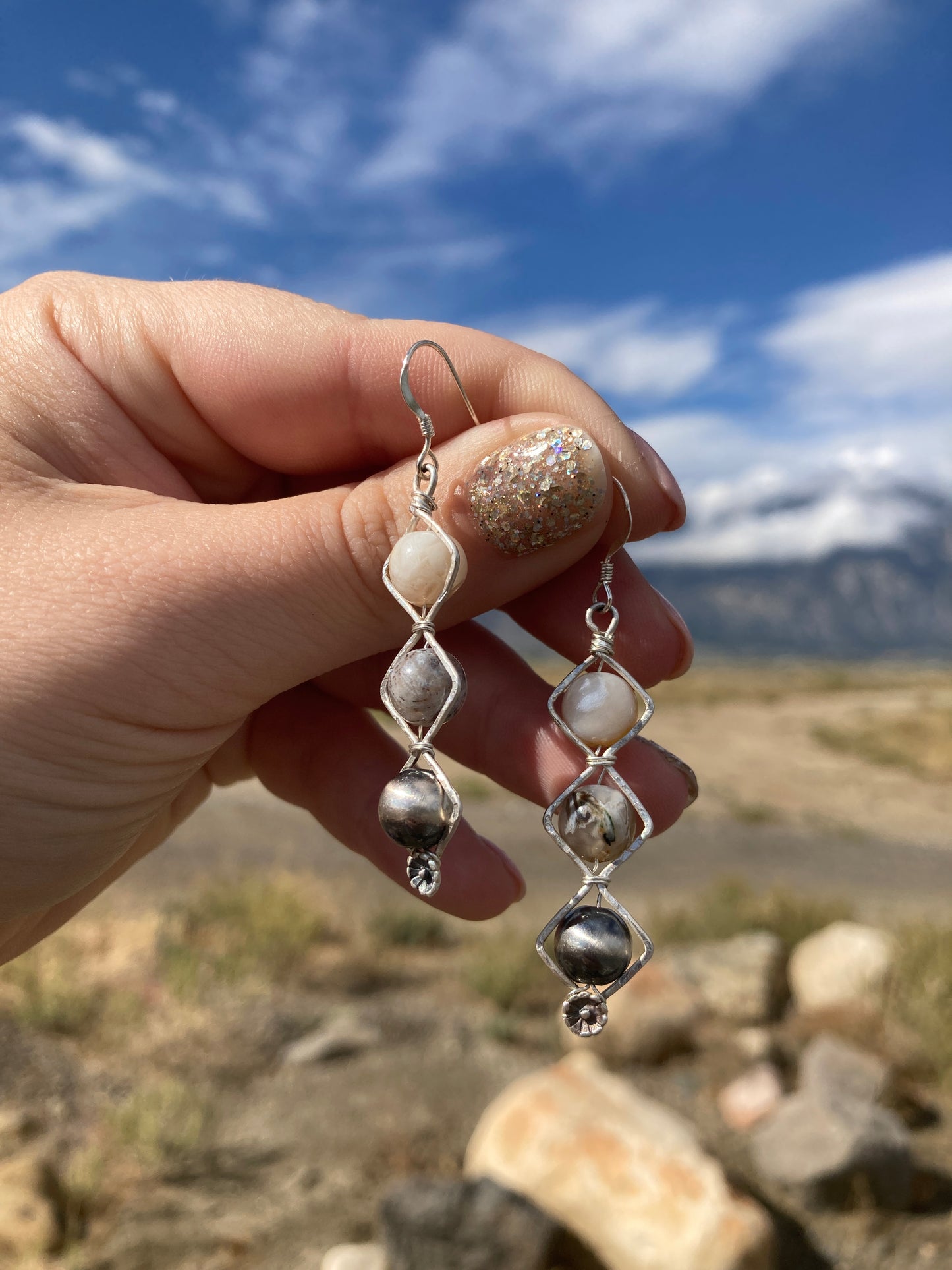Crazy Lace Agate Drop Earrings
