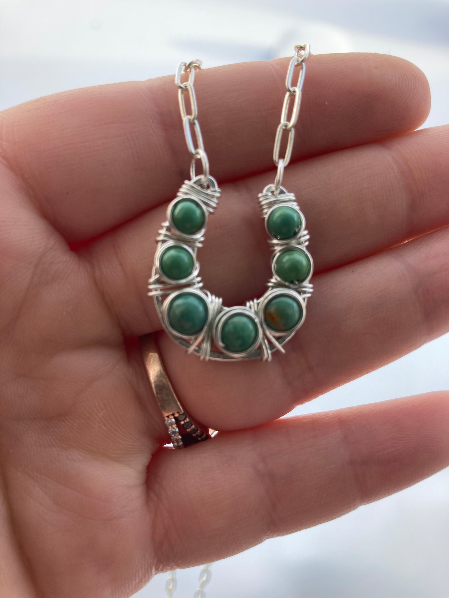 Turquoise Horseshoe Pendant