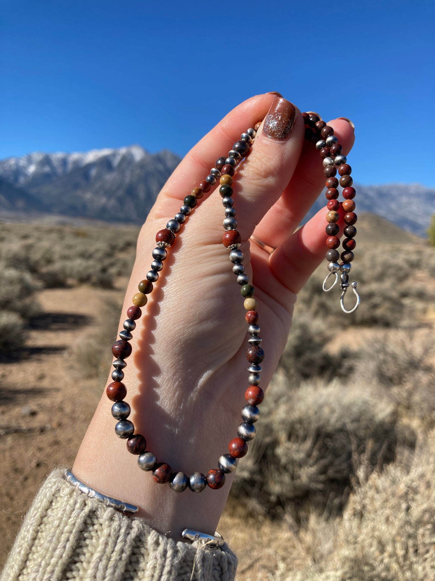 Ferrous Stone and Red Creek Jasper Necklace