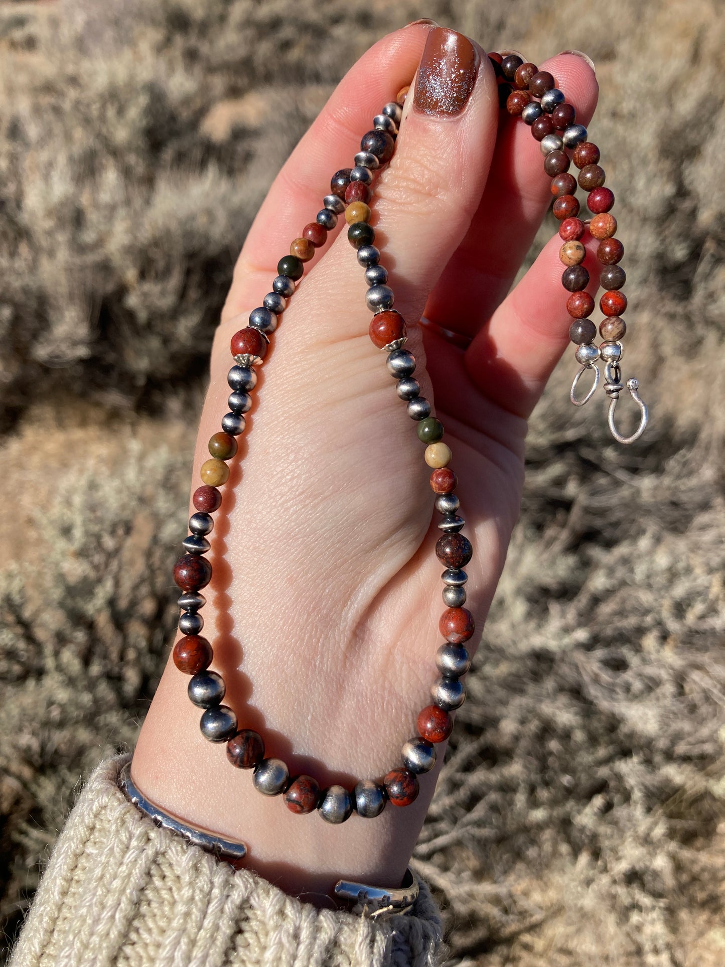 Ferrous Stone and Red Creek Jasper Necklace
