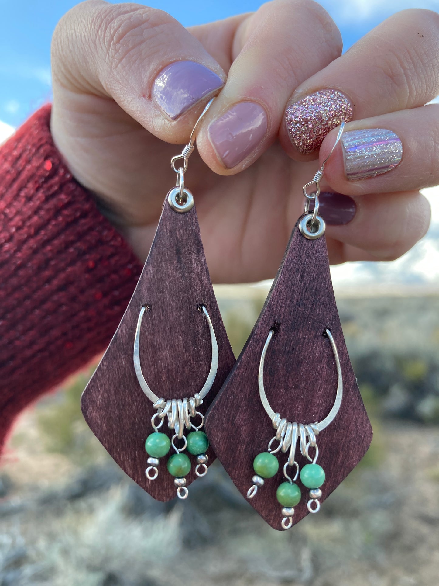 Wooden Horseshoe Earrings