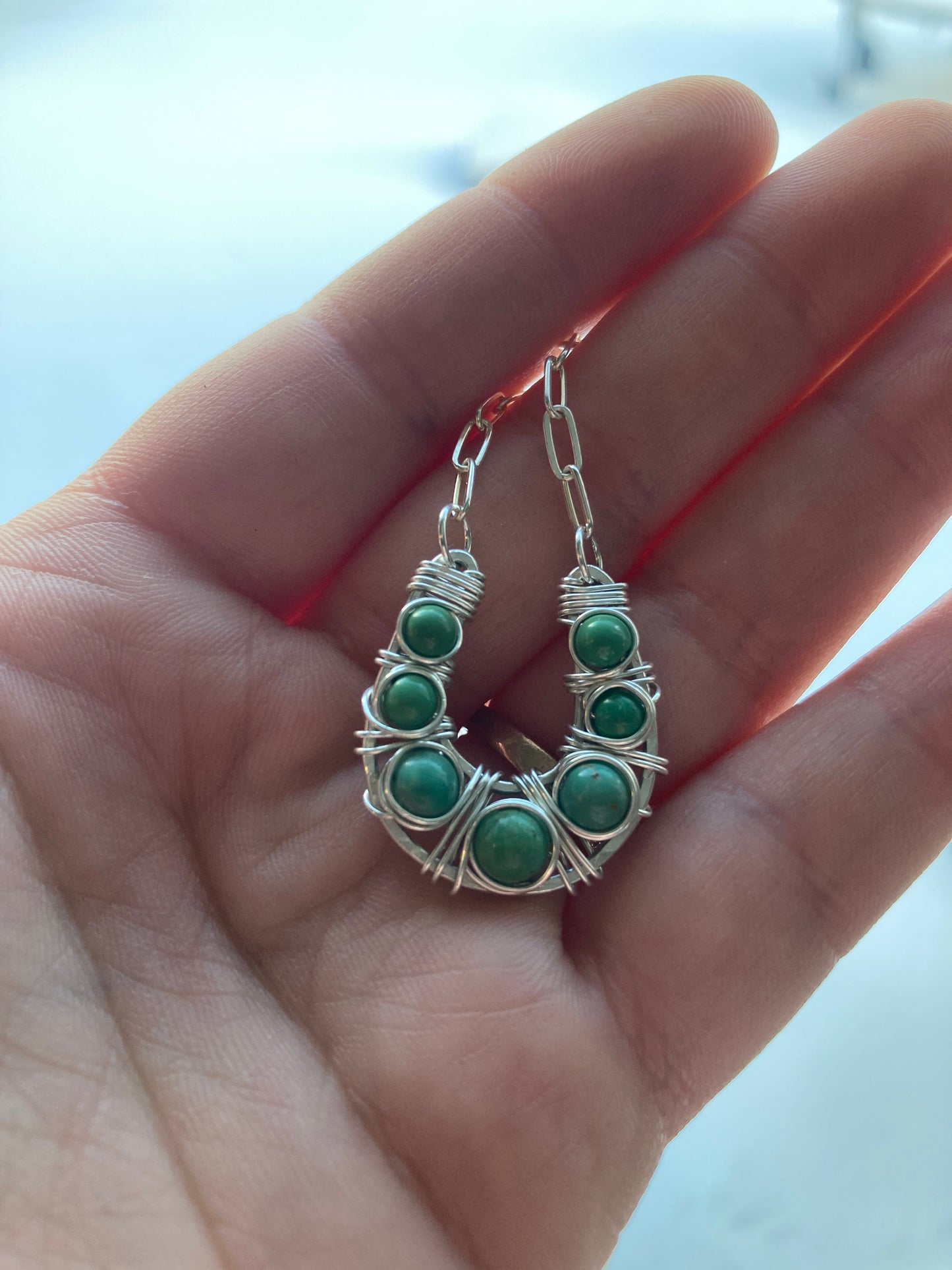 Turquoise Horseshoe Pendant