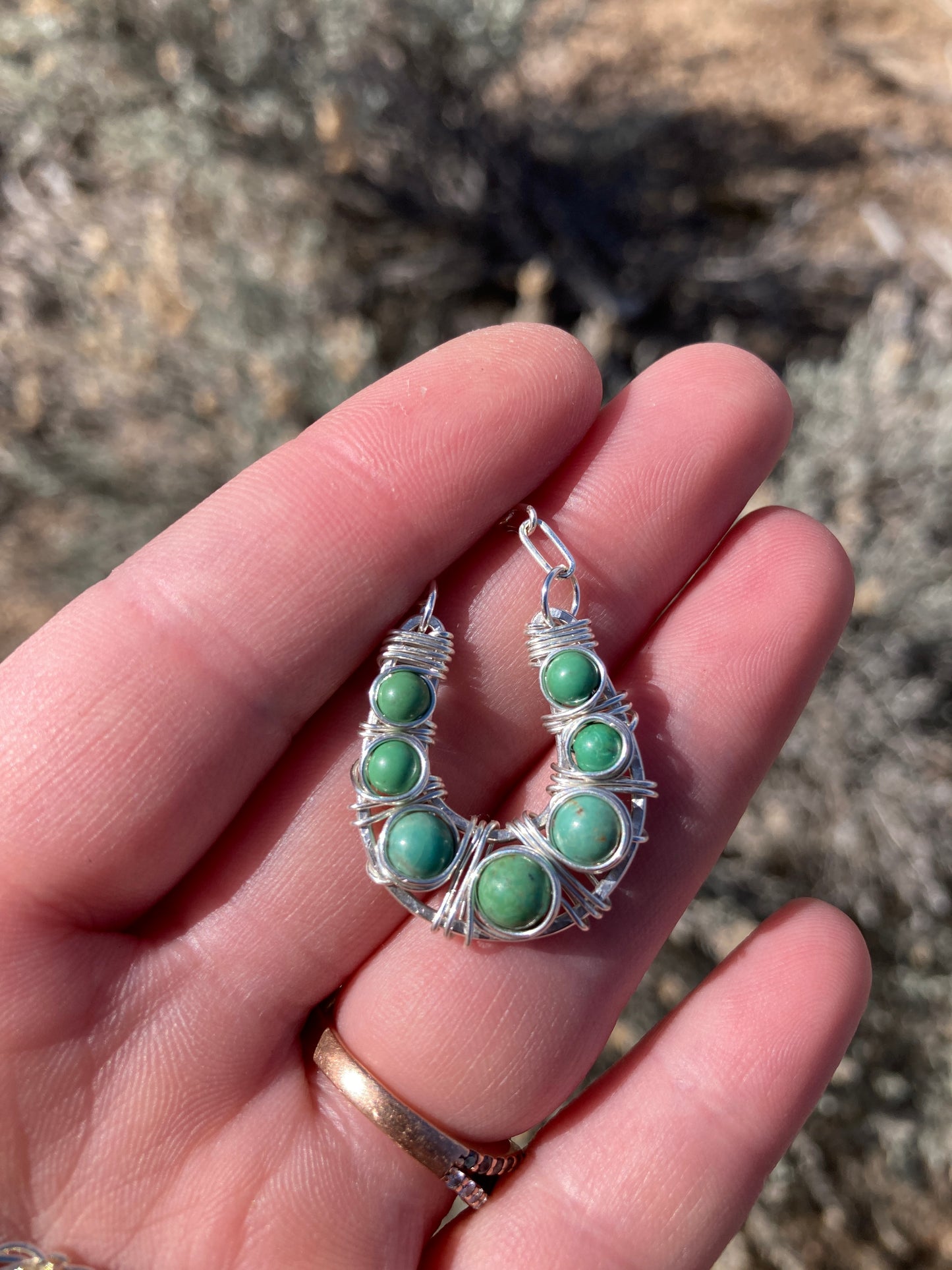 Turquoise Horseshoe Pendant