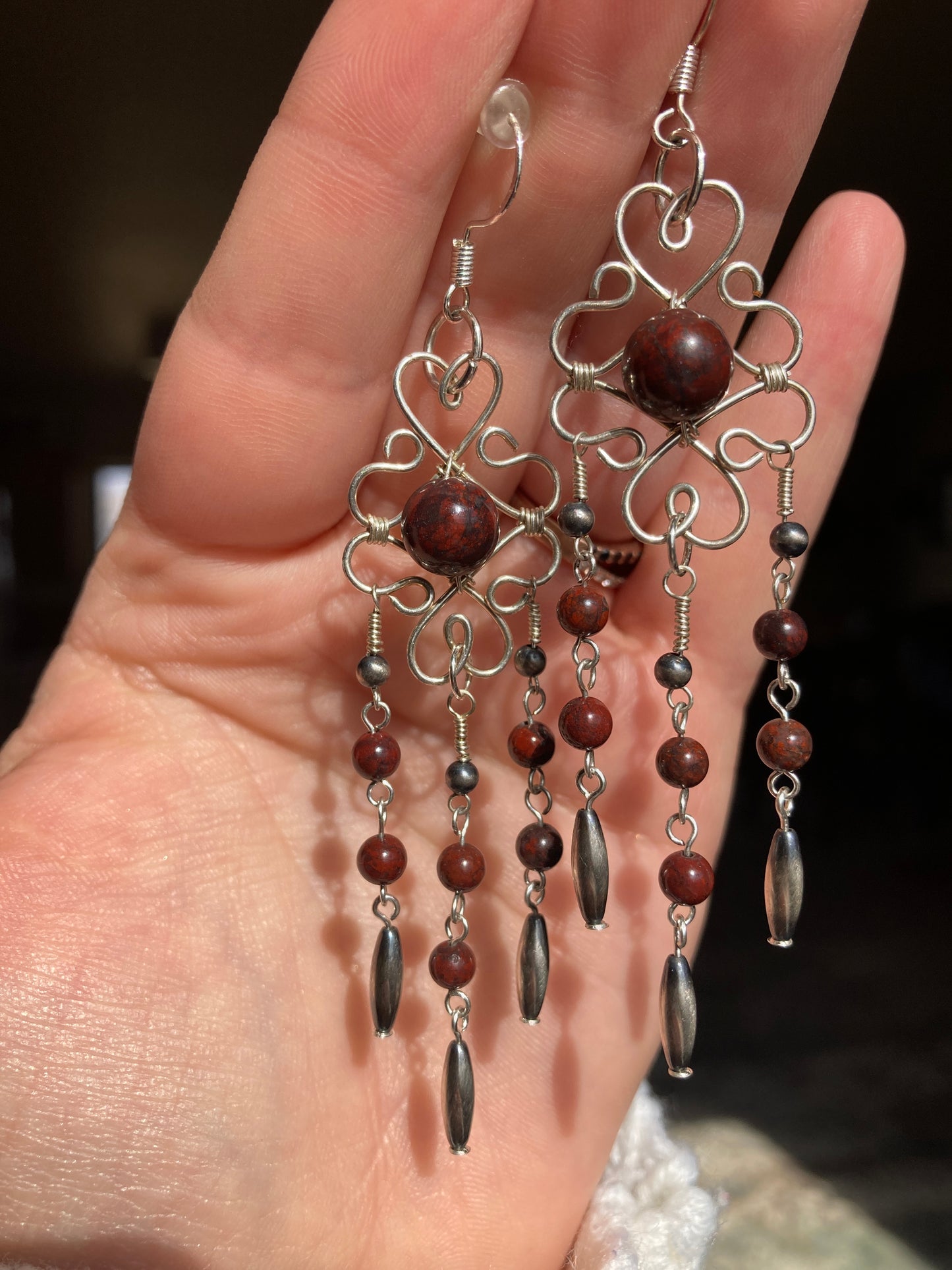 Ferrous Stone Chandelier Earrings