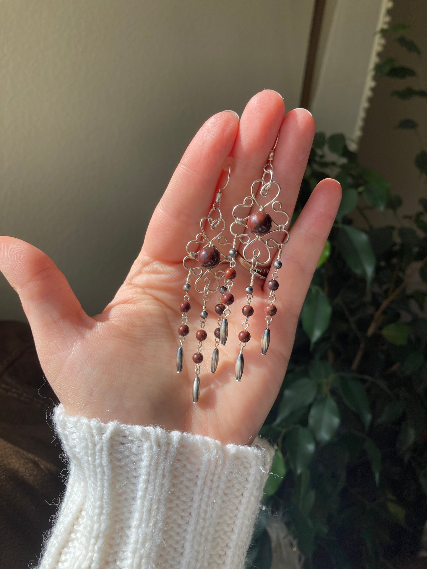 Ferrous Stone Chandelier Earrings