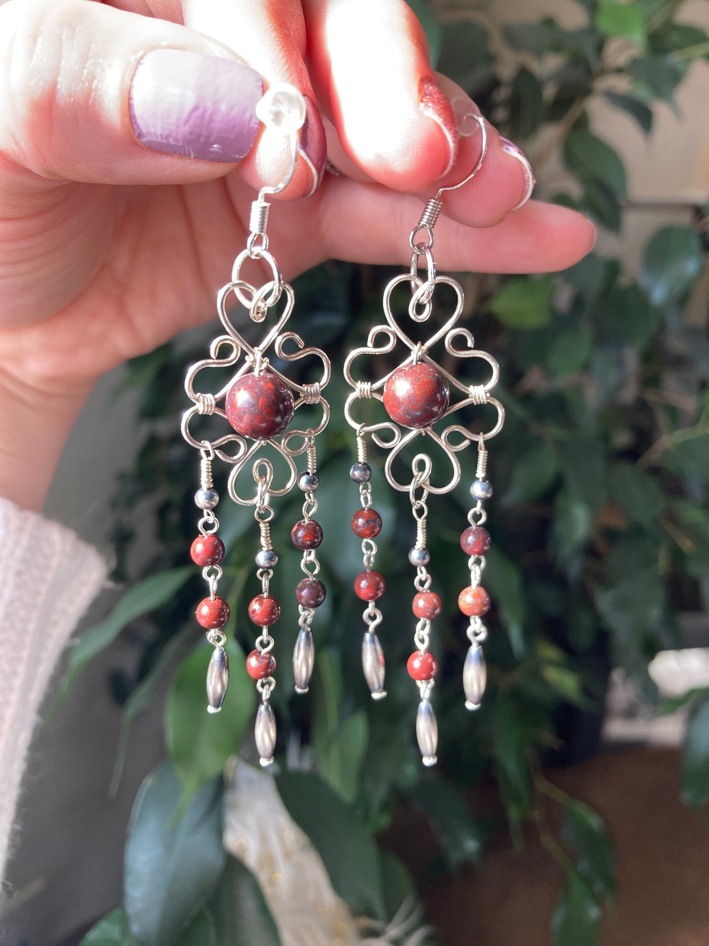 Ferrous Stone Chandelier Earrings