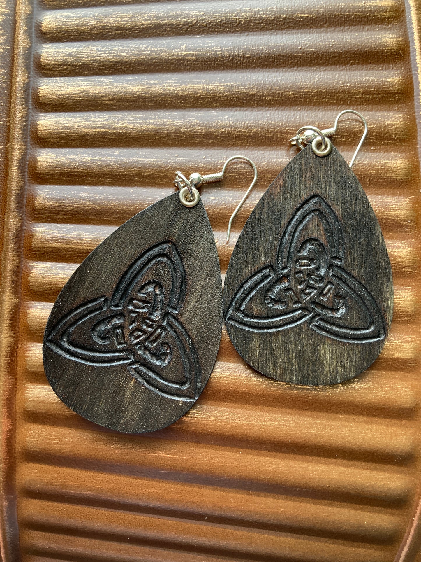 Wood Burned Celtic Knot Earrings