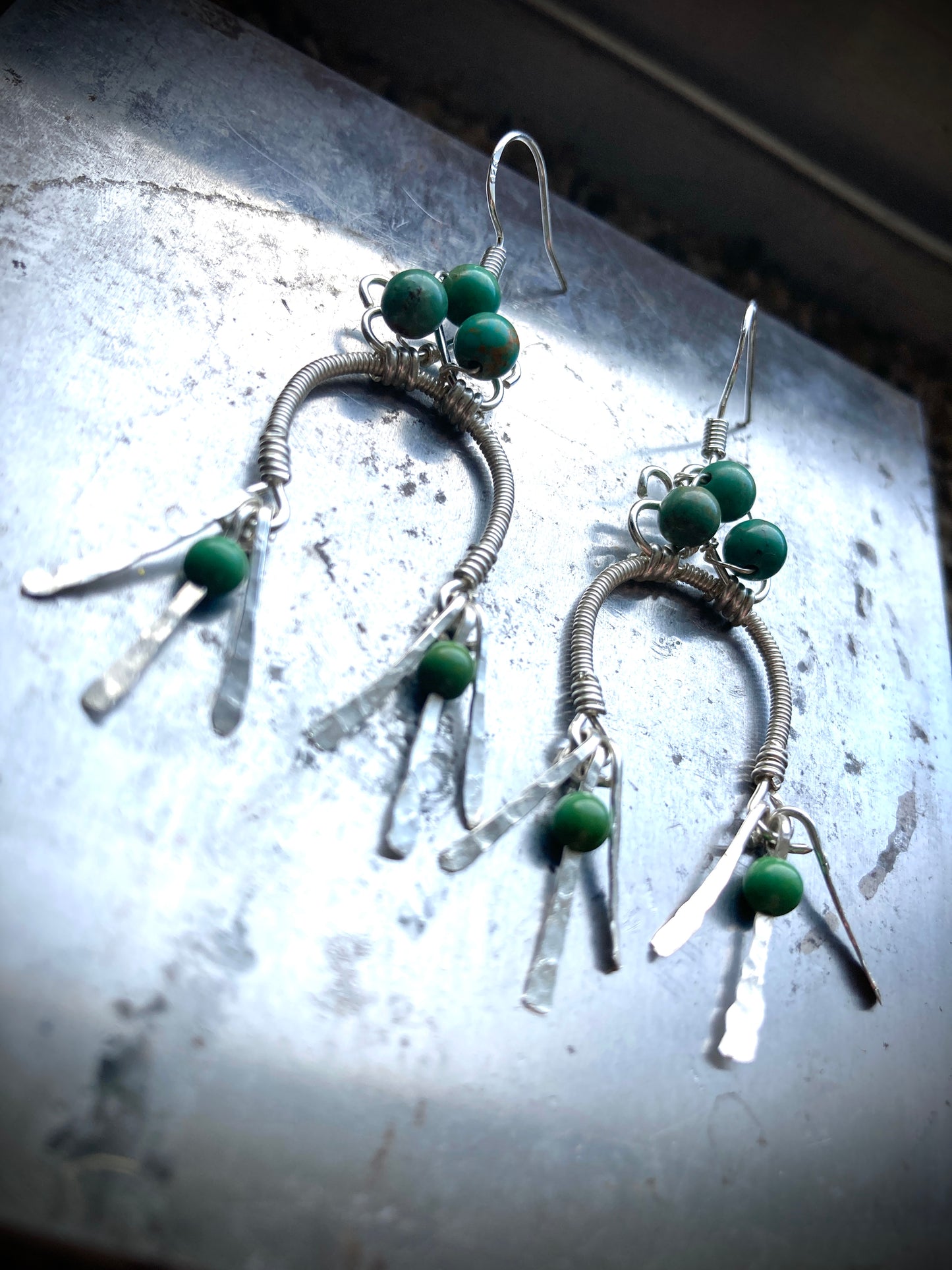Green Turquoise Liquid Sunshine Earrings