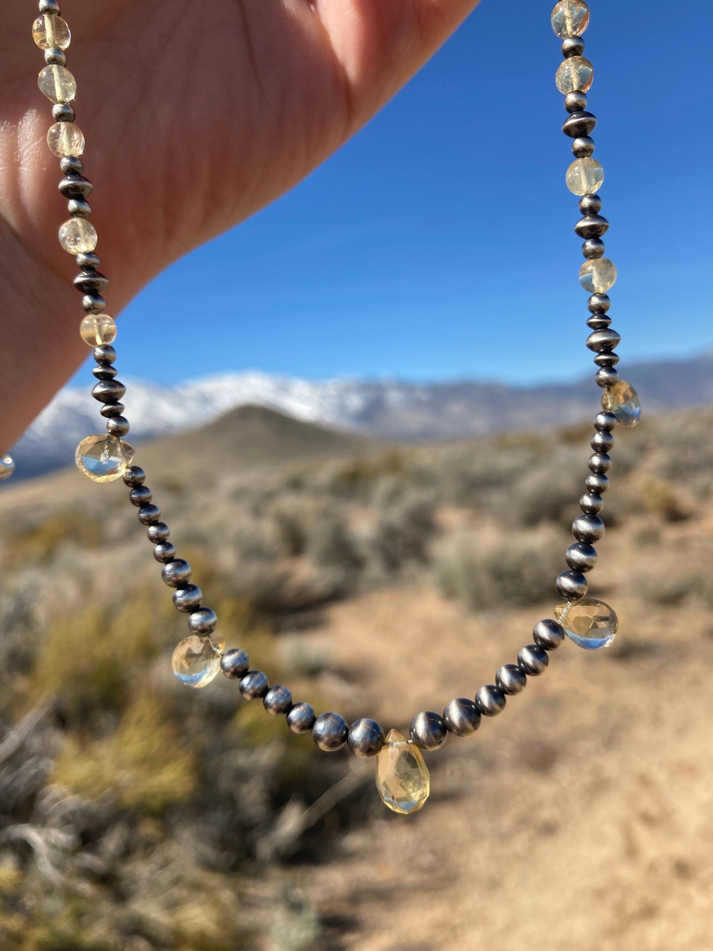 Citrine Navajo Pearl Necklace