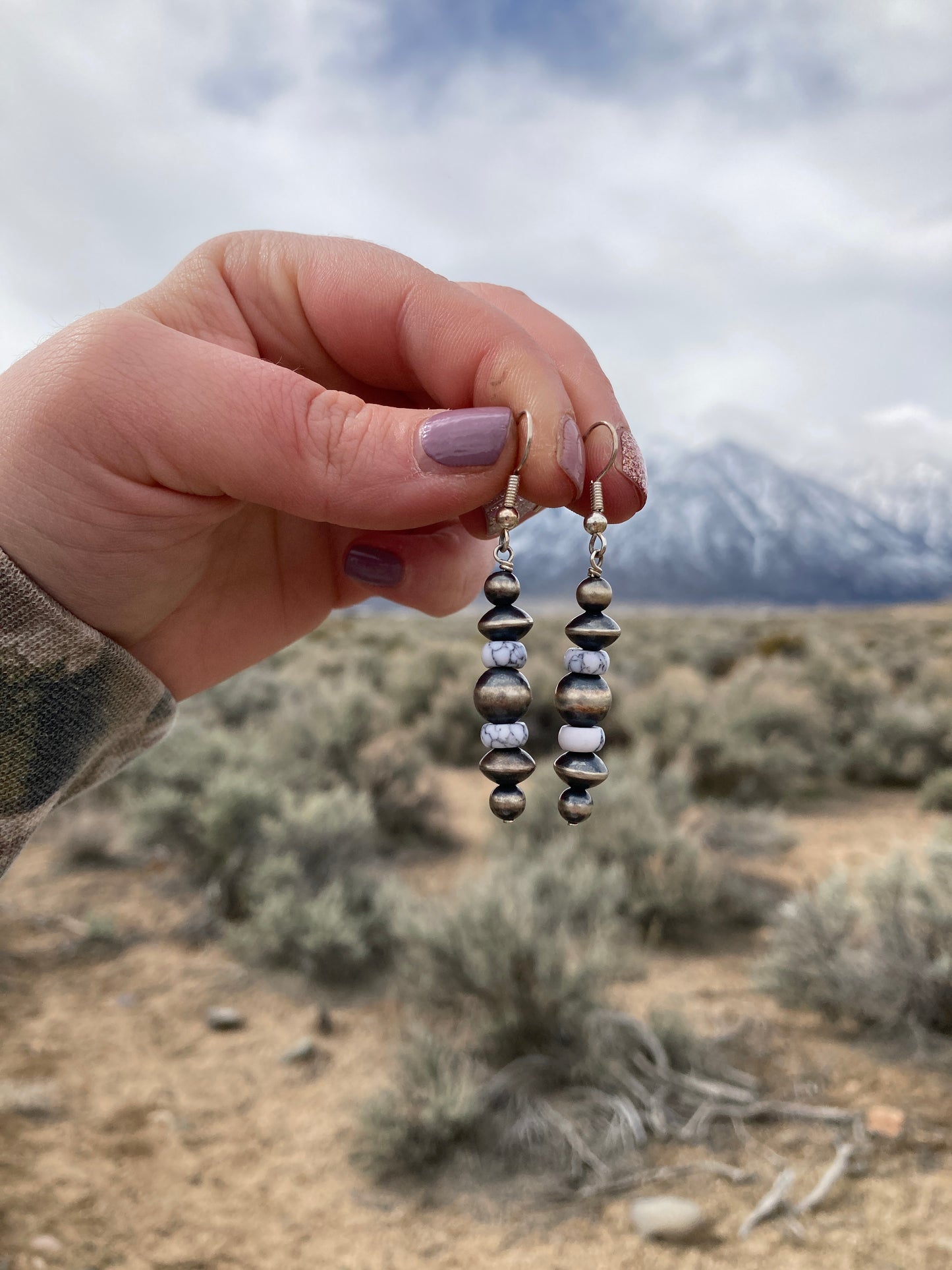 White Howlite Earrings