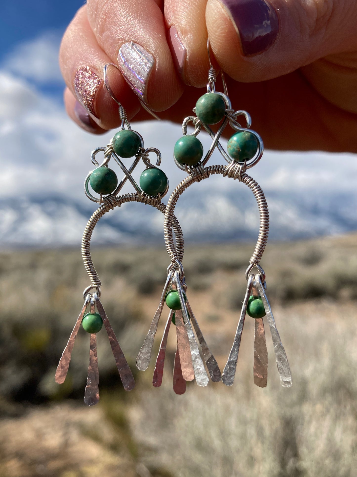 Green Turquoise Liquid Sunshine Earrings