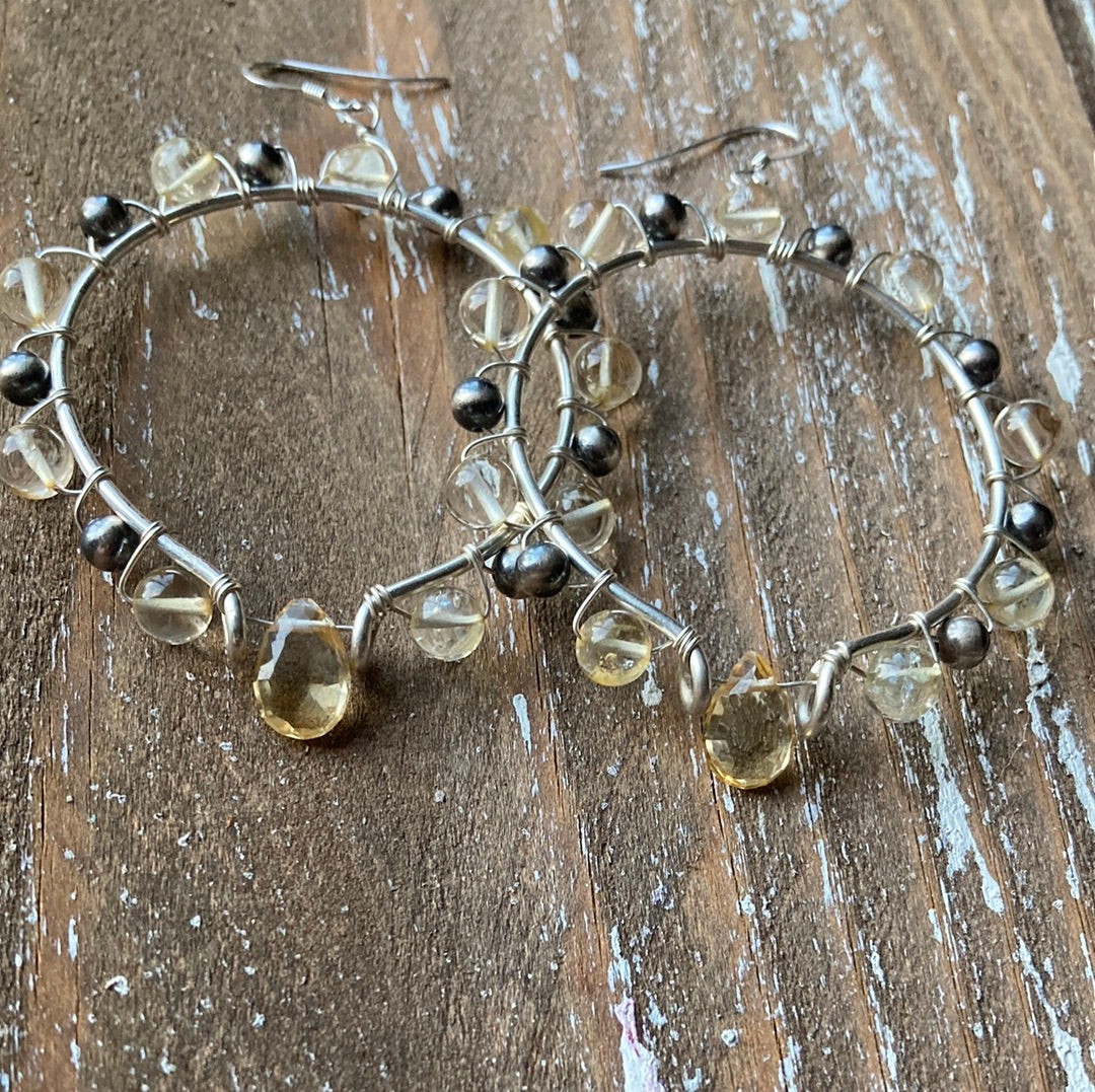 Citrine Hoops