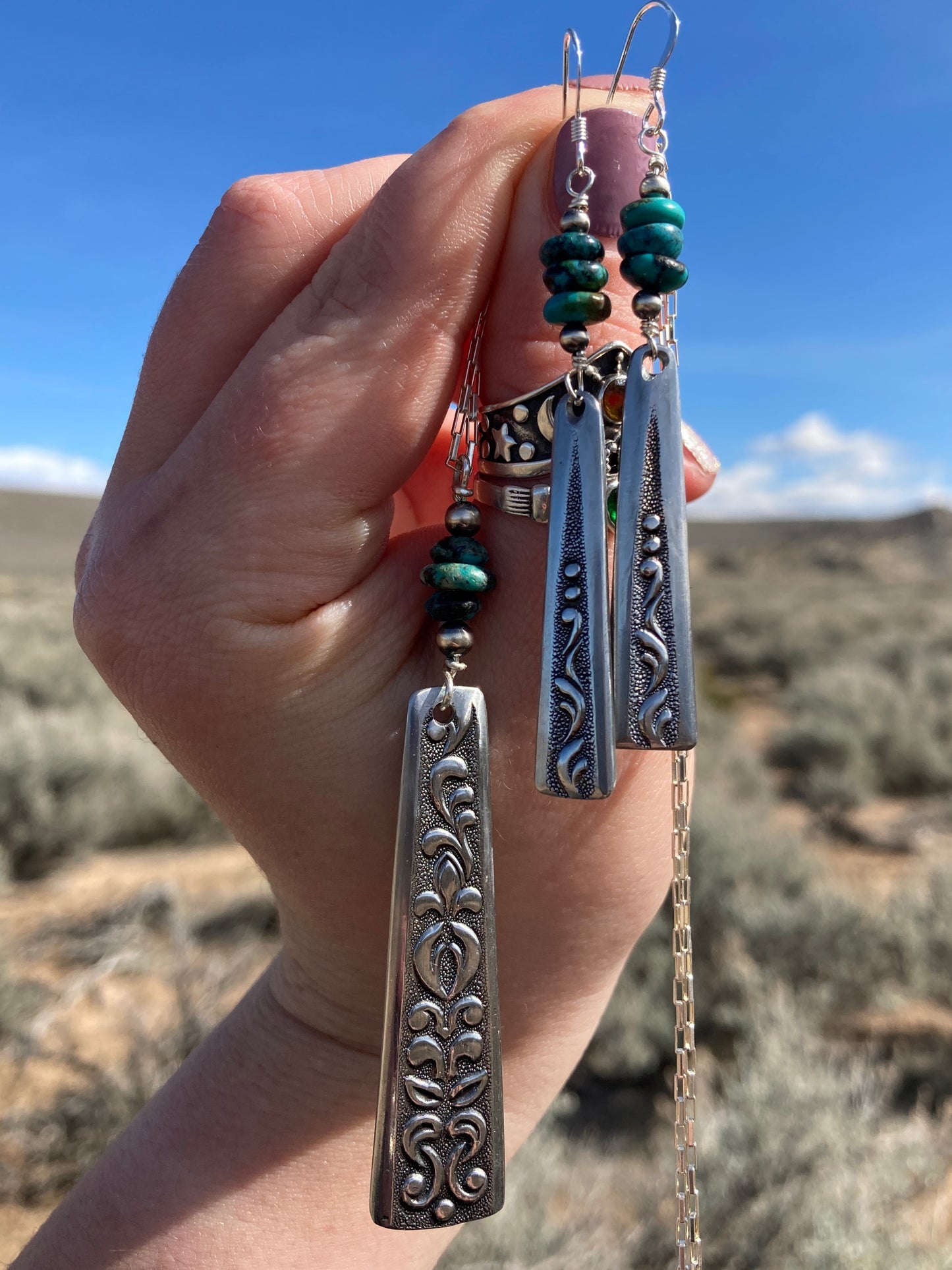 Turquoise Spoon Handle Jewelry Set