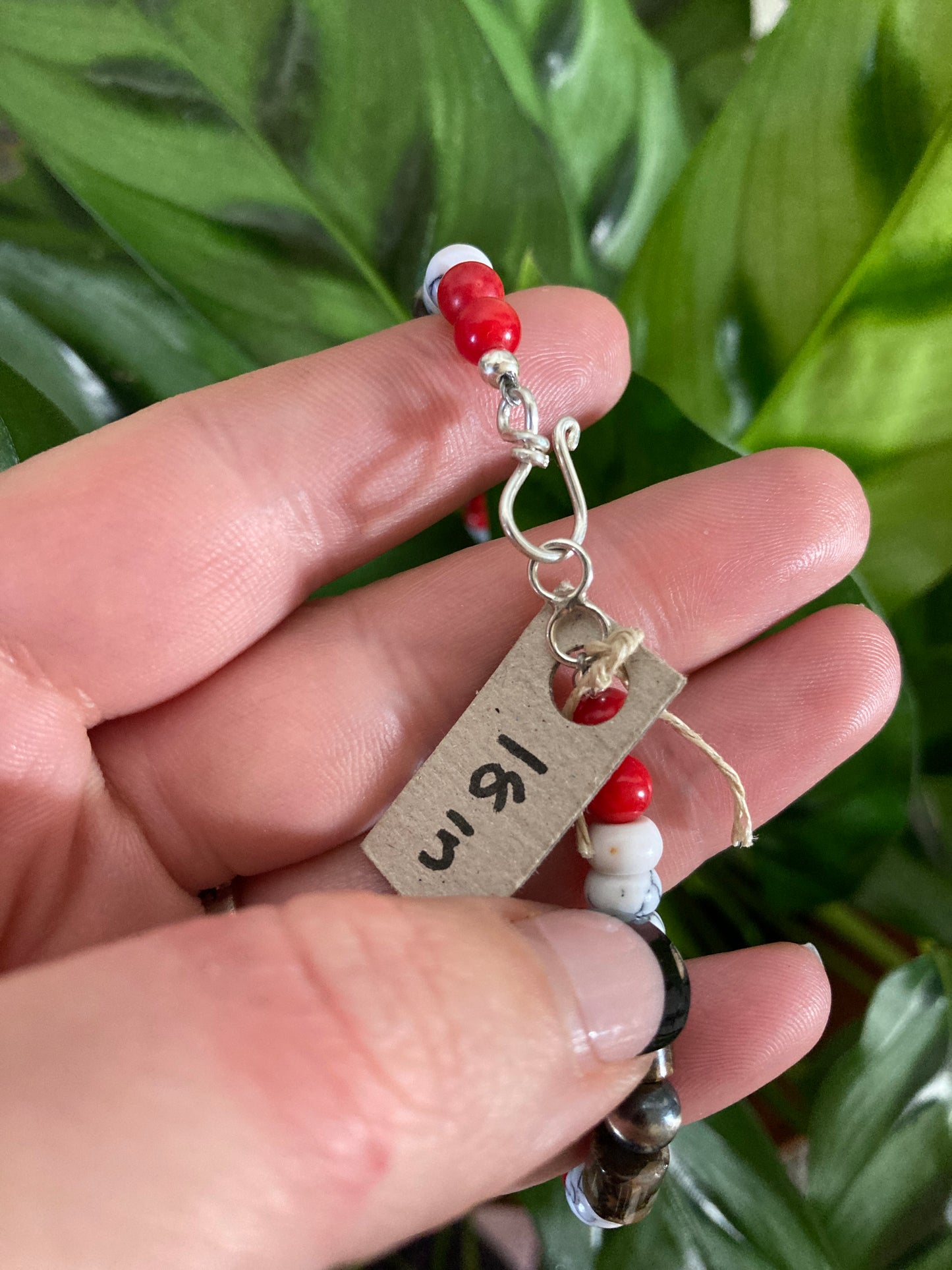 Red Coral Blocked Necklace