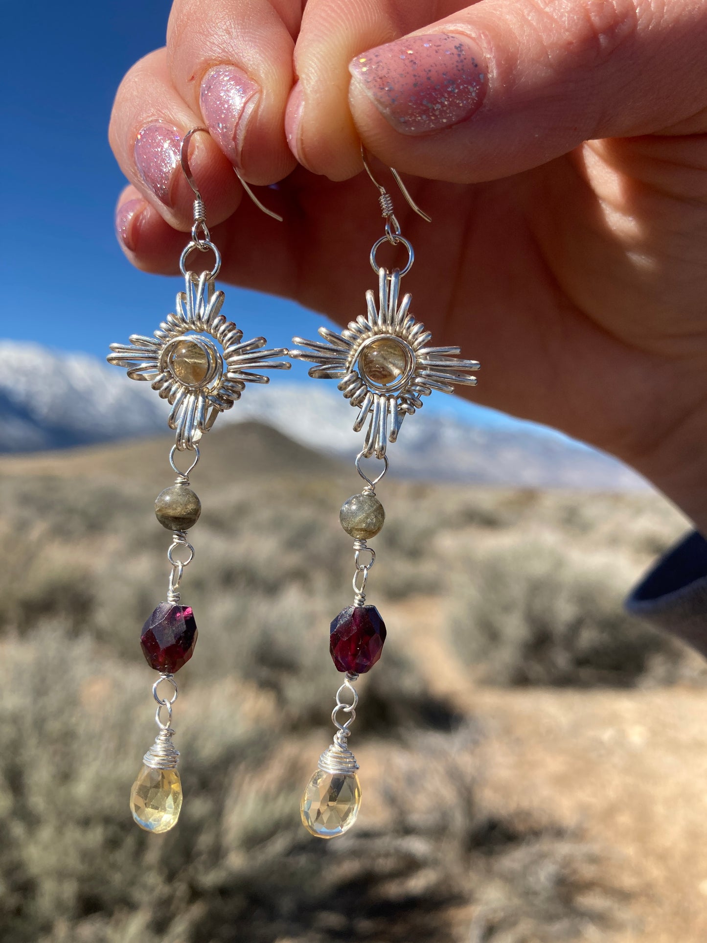 Citrine, Garnet, and Labradorite Zia Drops ☀️