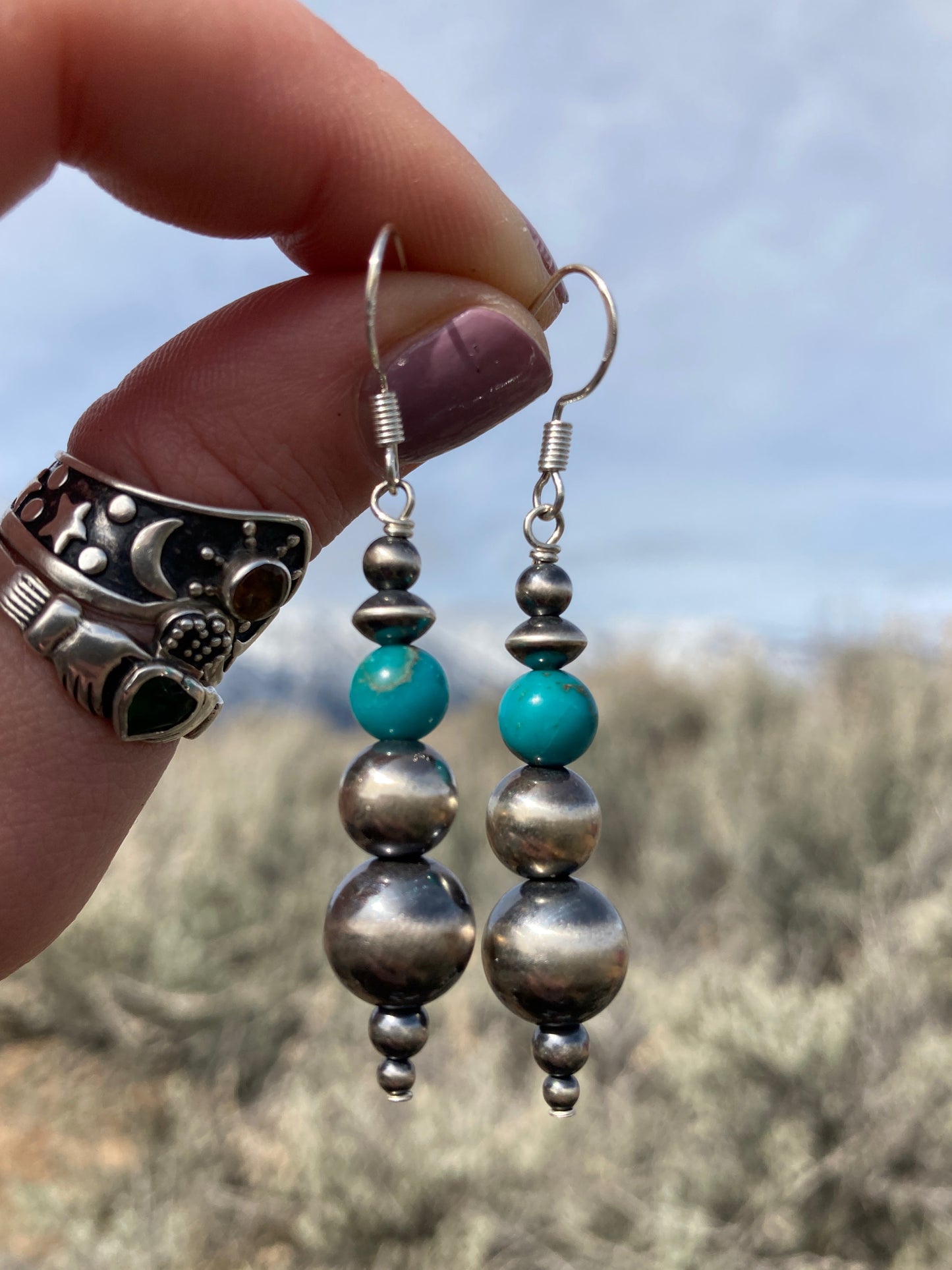 Gradient Drop Turquoise Earrings