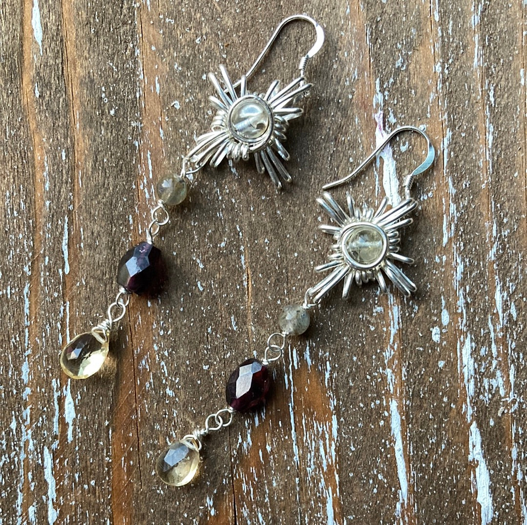 Citrine, Garnet, and Labradorite Zia Drops ☀️