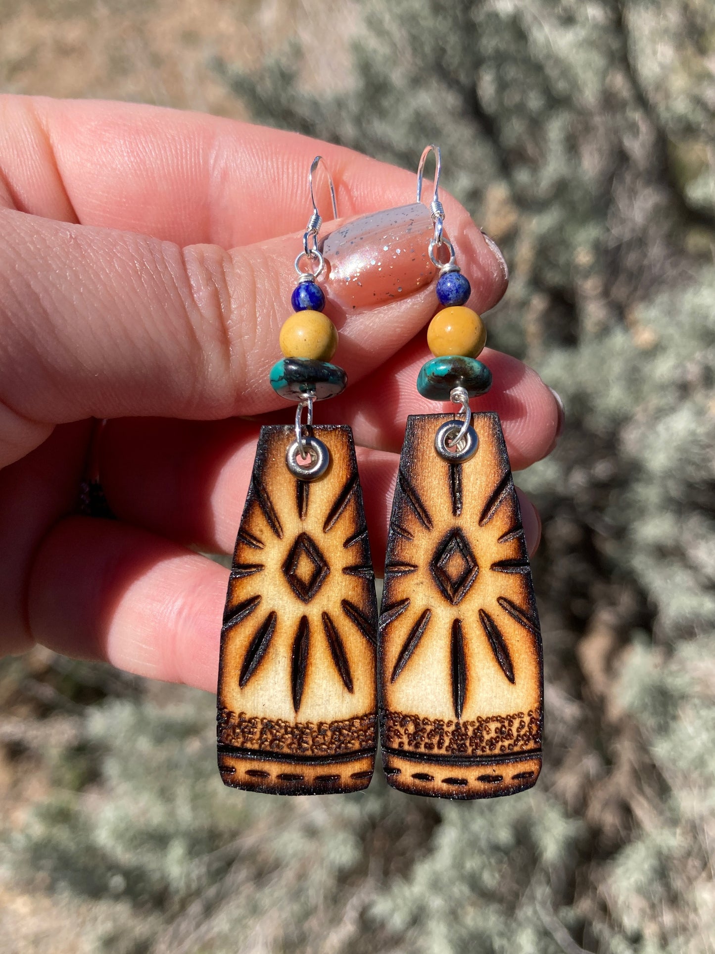 Wood-Burned Sunrise Earrings