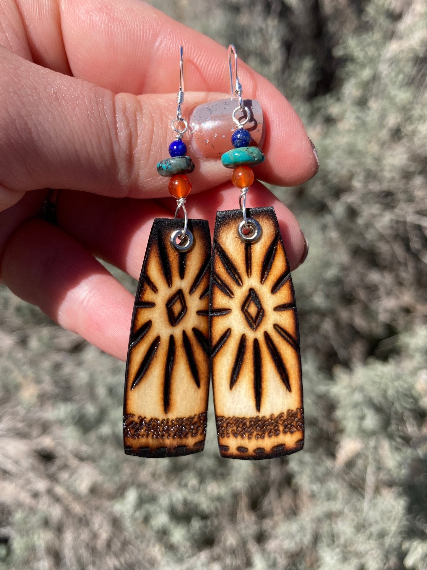 Wood-Burned Sunrise Earrings