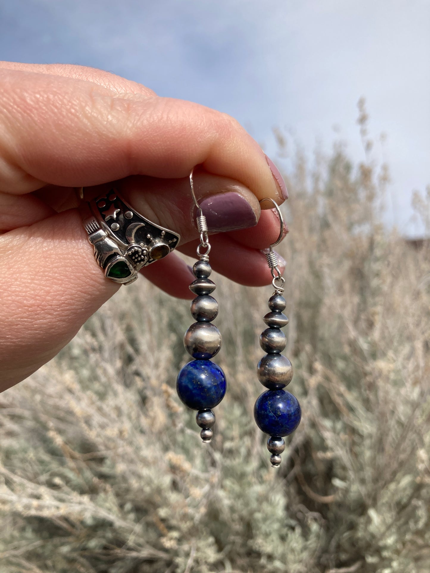 Lapis Gradient Drop Earrings