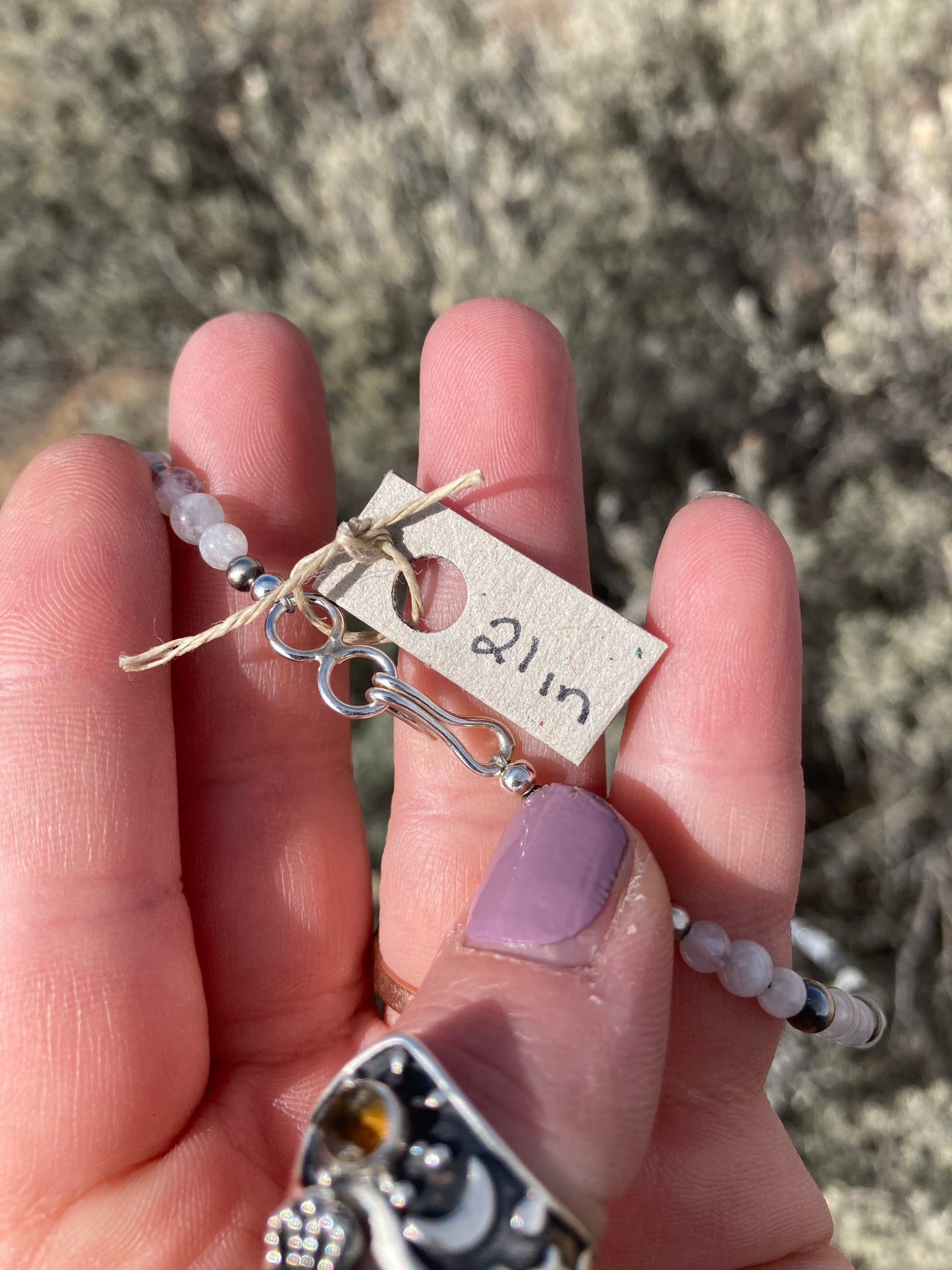 Moonstone and Corrugated Navajo Pearl Necklace