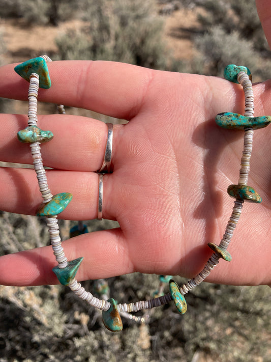 Turquoise and Heshi Shell Necklace