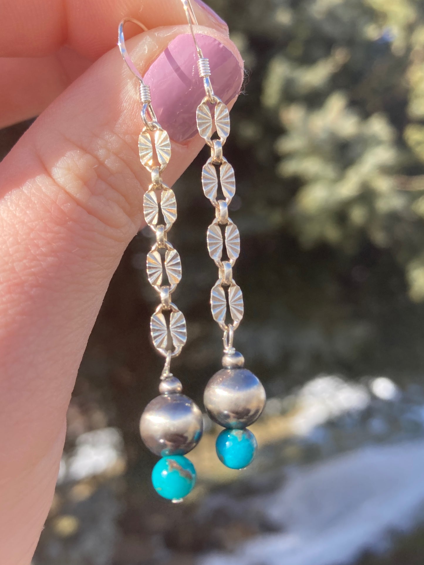 Turquoise Chain Drop Earrings