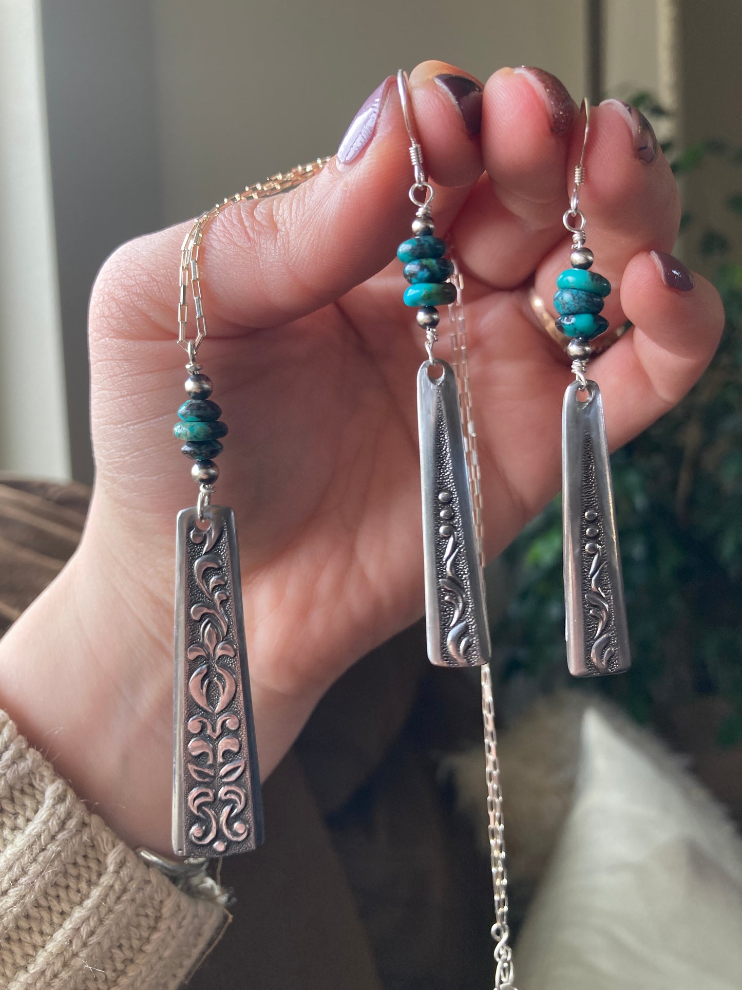 Turquoise Spoon Handle Jewelry Set