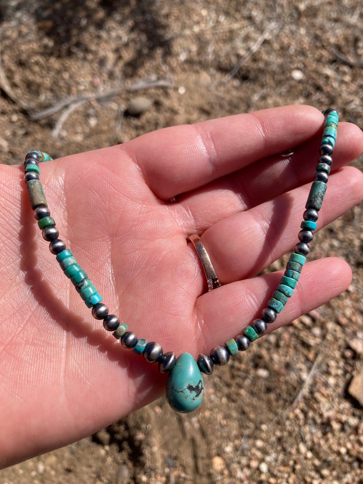 Green Turquoise Teardrop Choker