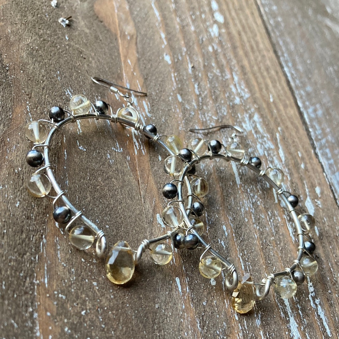 Citrine Hoops