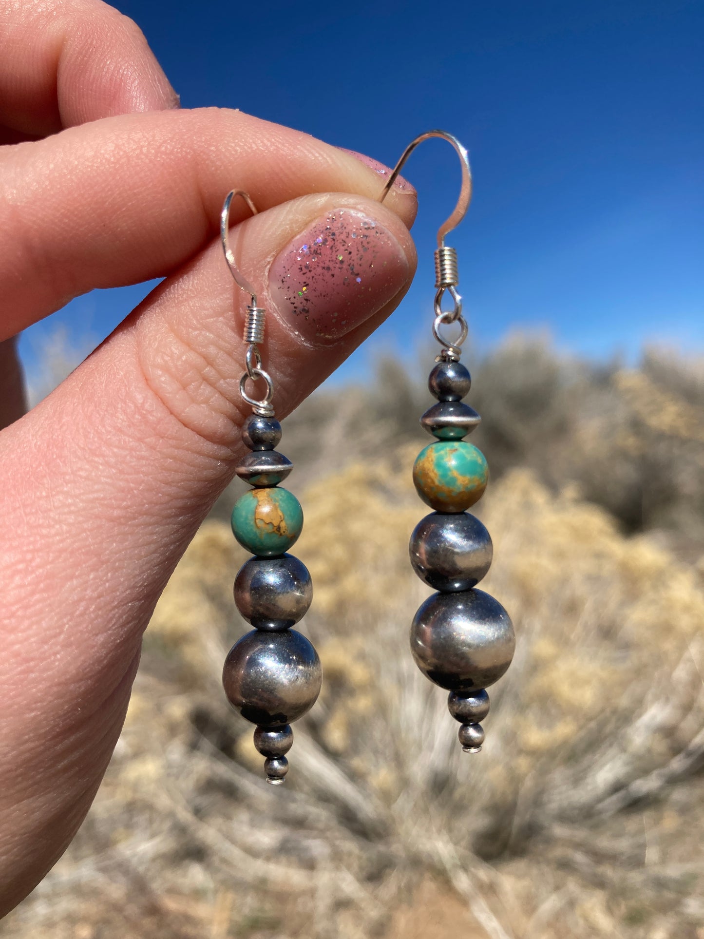 Gradient Drop Turquoise Earrings