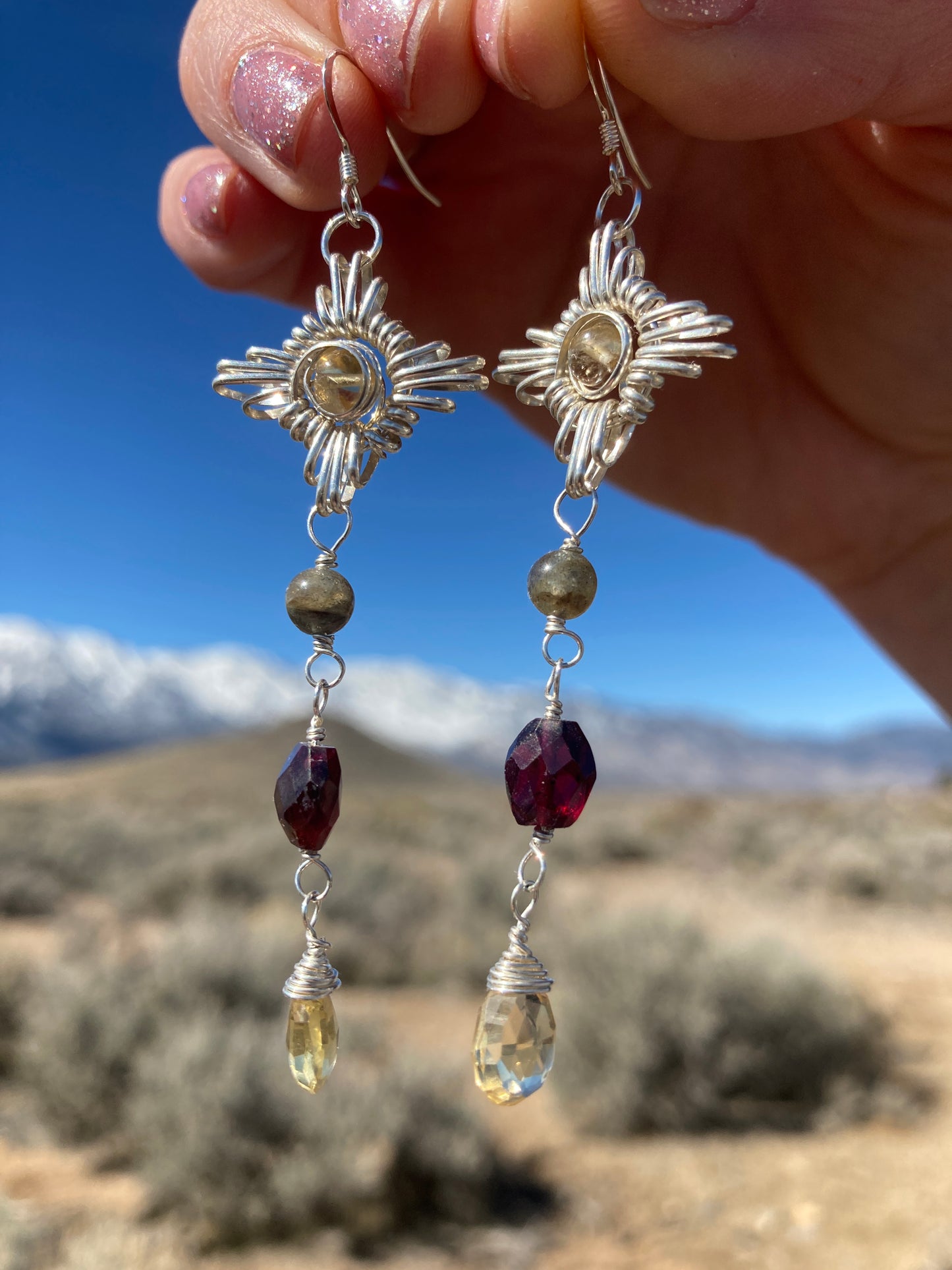 Citrine, Garnet, and Labradorite Zia Drops ☀️