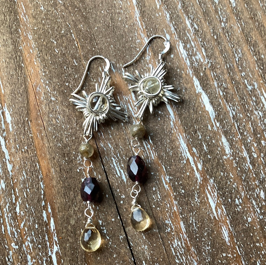 Citrine, Garnet, and Labradorite Zia Drops ☀️