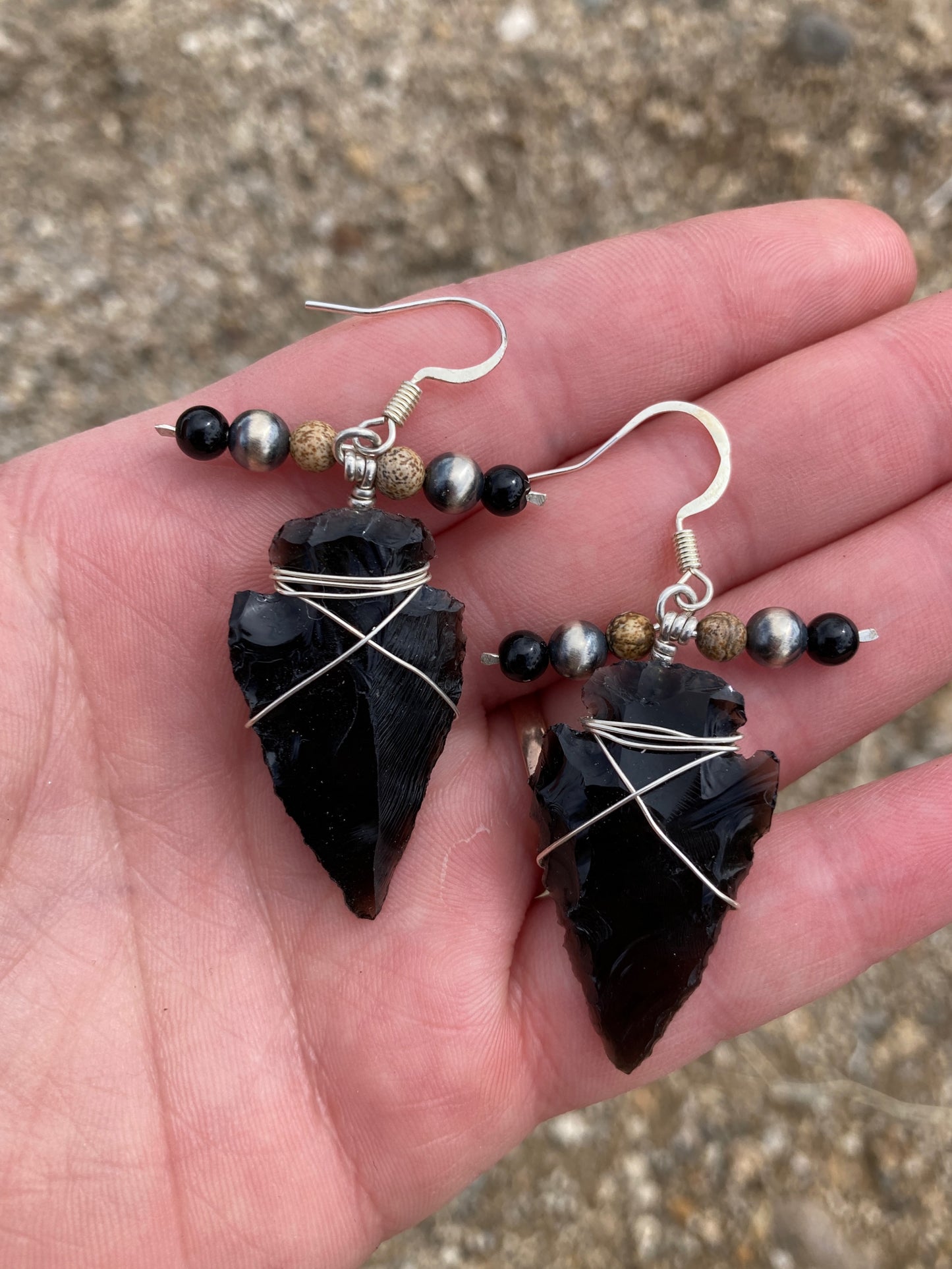 Black Arrowhead Earrings