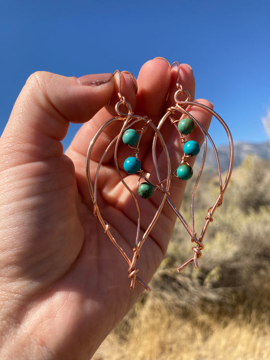 Copper Leaf Earrings (Large or Small)