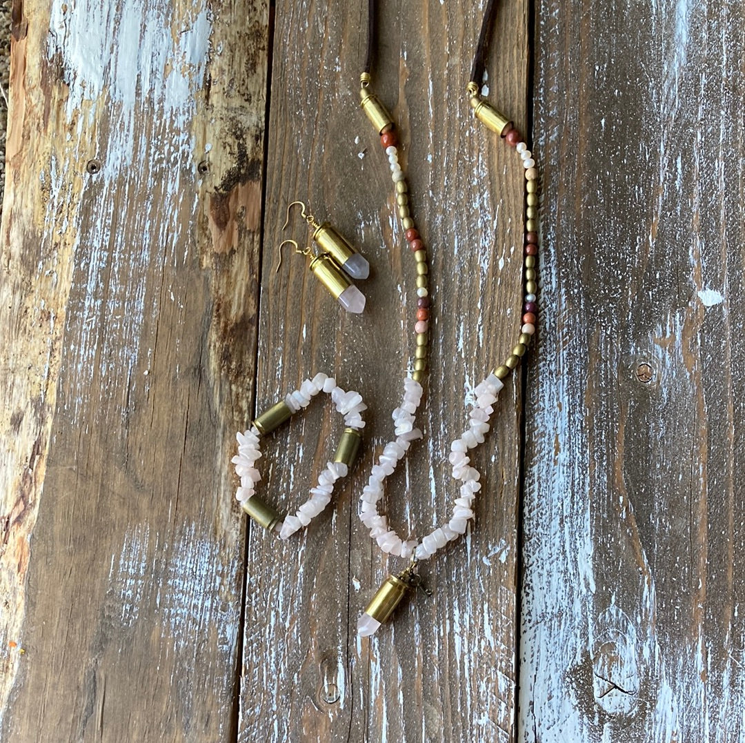 Bullet Jewelry Set-Rose Quartz