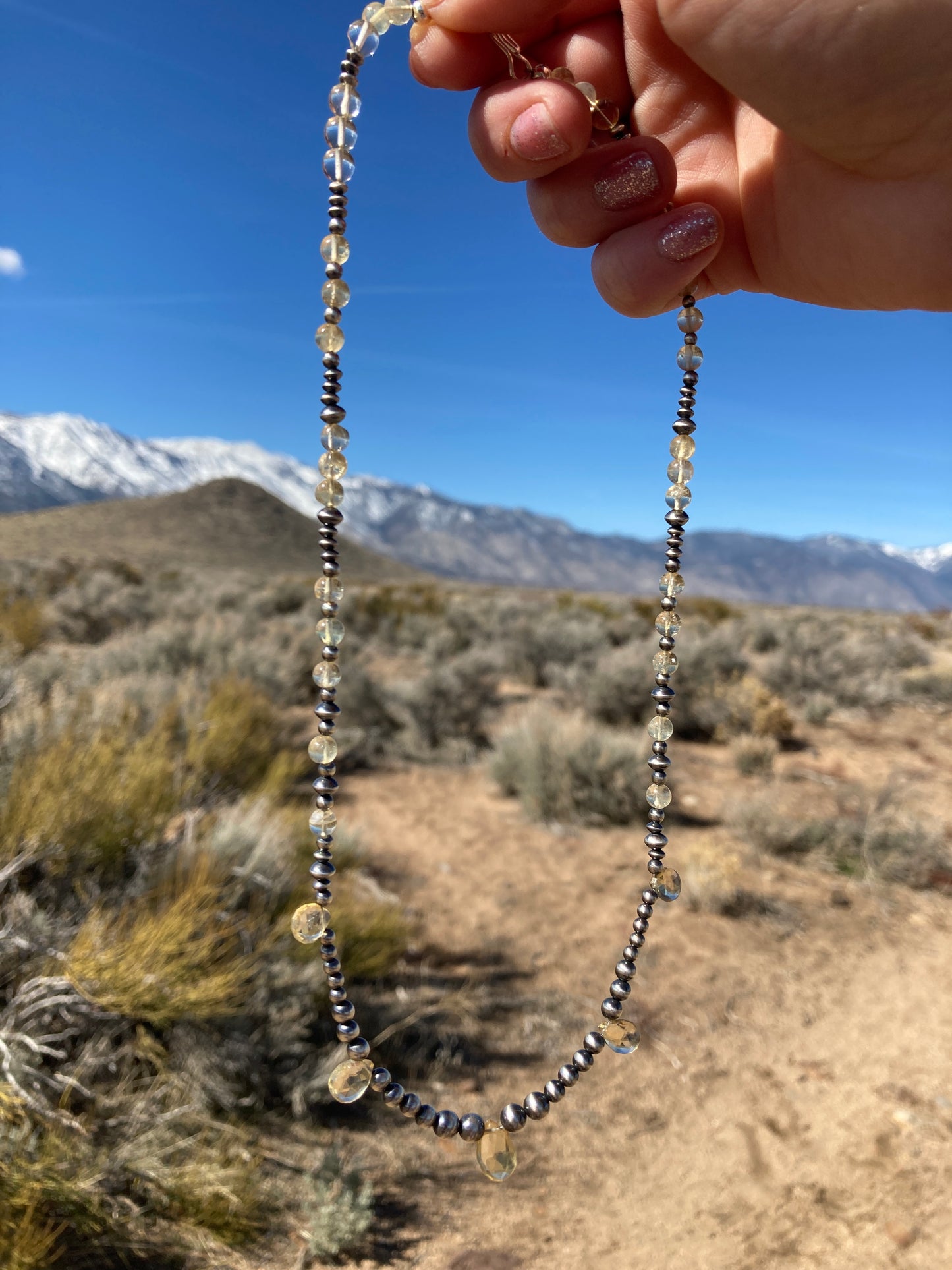 Citrine Navajo Pearl Necklace