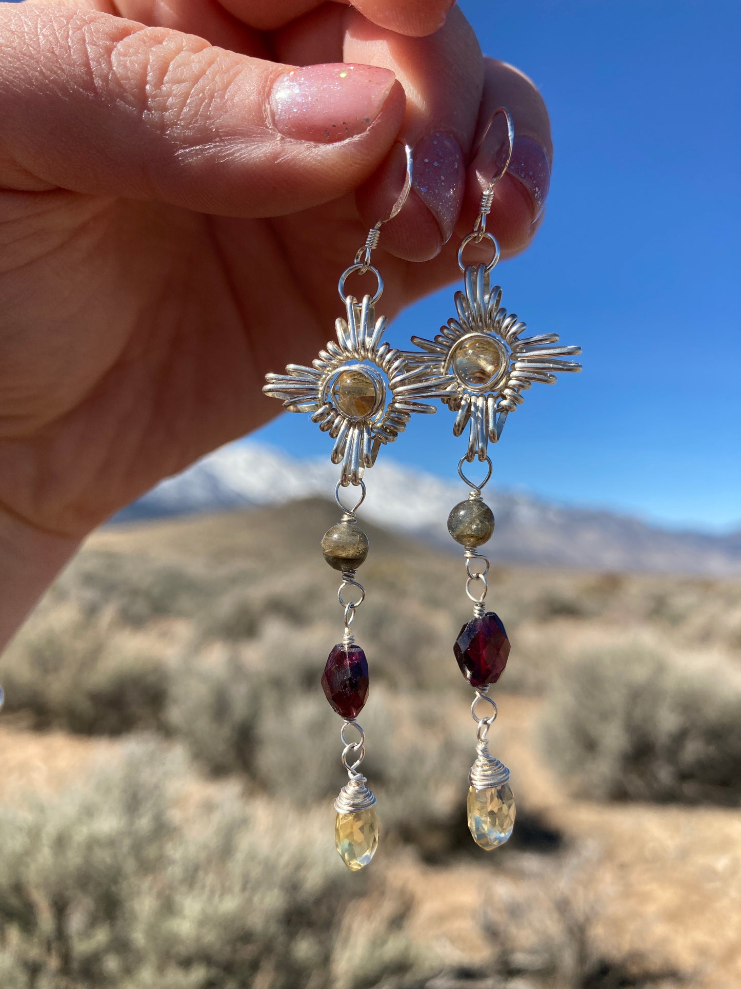 Citrine, Garnet, and Labradorite Zia Drops ☀️