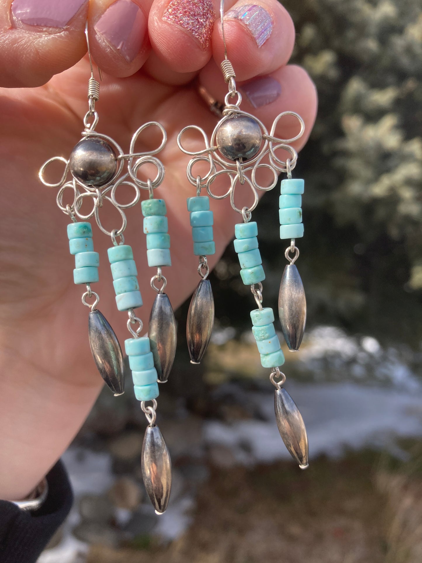 Nevada Turquoise Chandelier Earrings