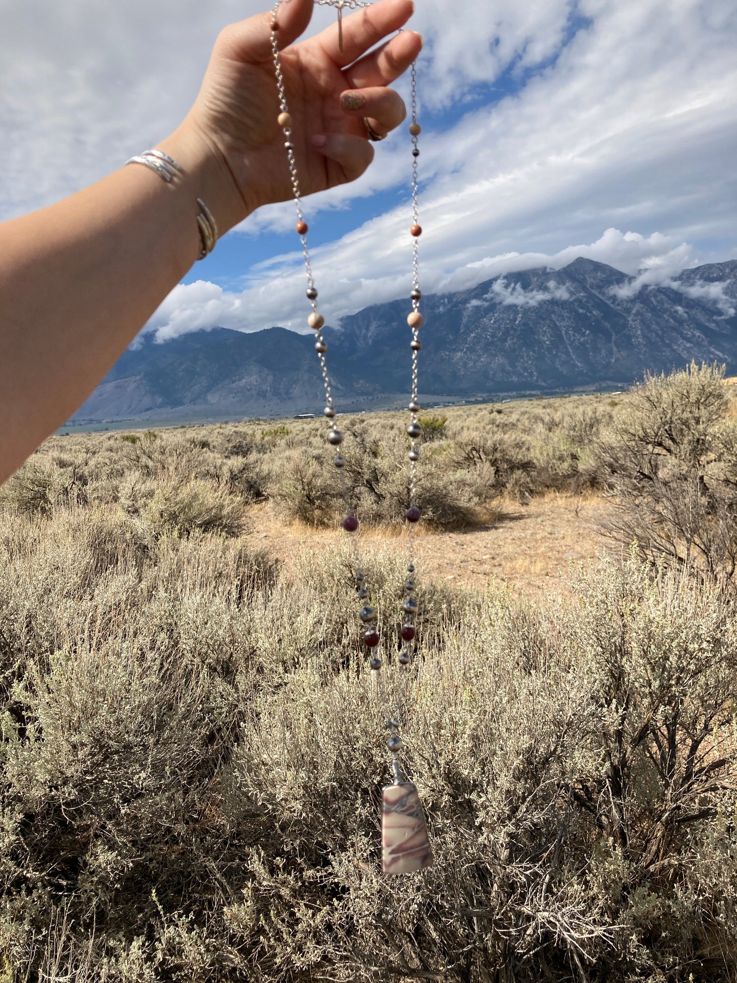 Pink Purple New Mexico Porcelain Jasper Lariat 📿