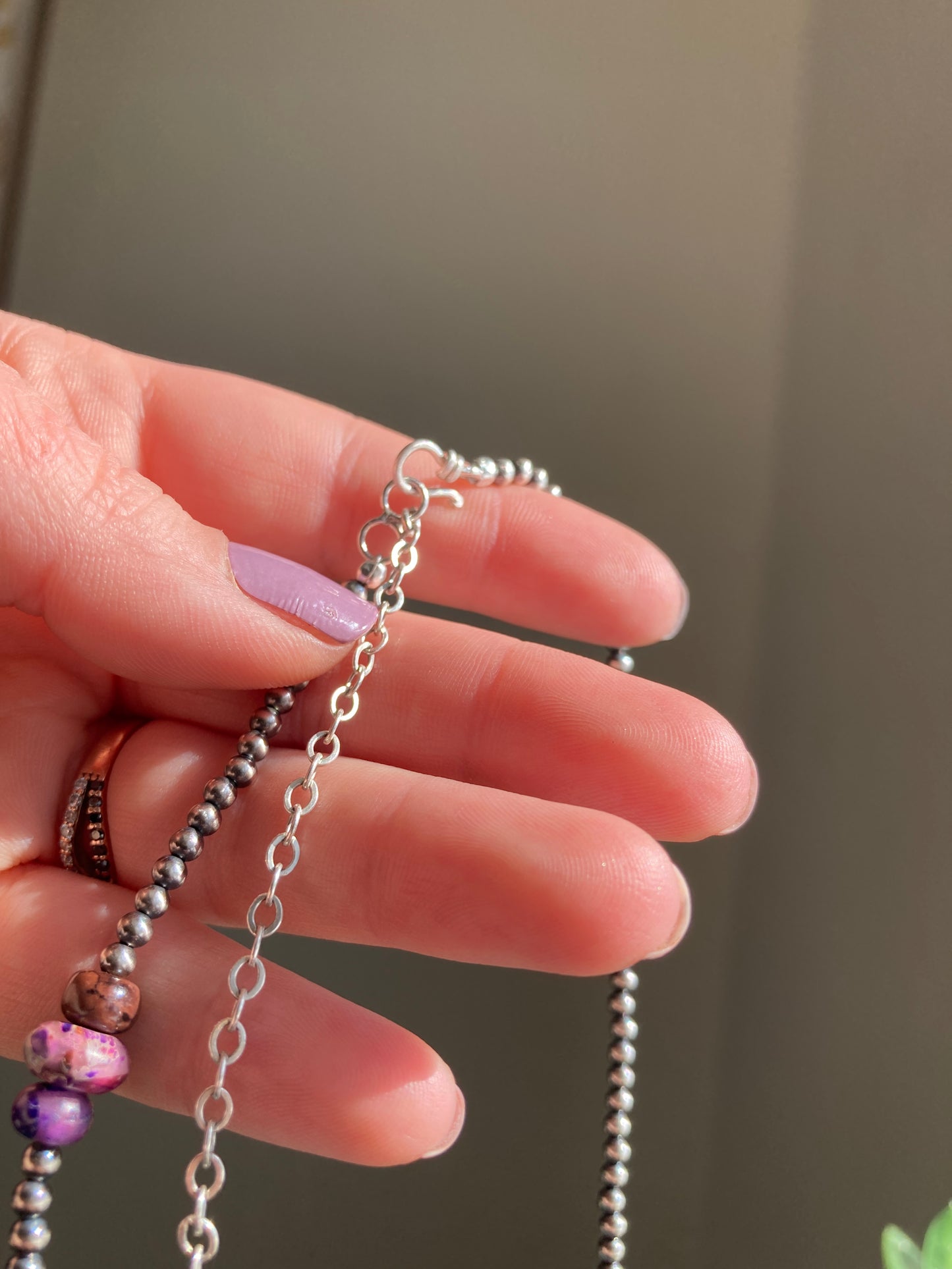 Purple Imperial Jasper Choker Necklace