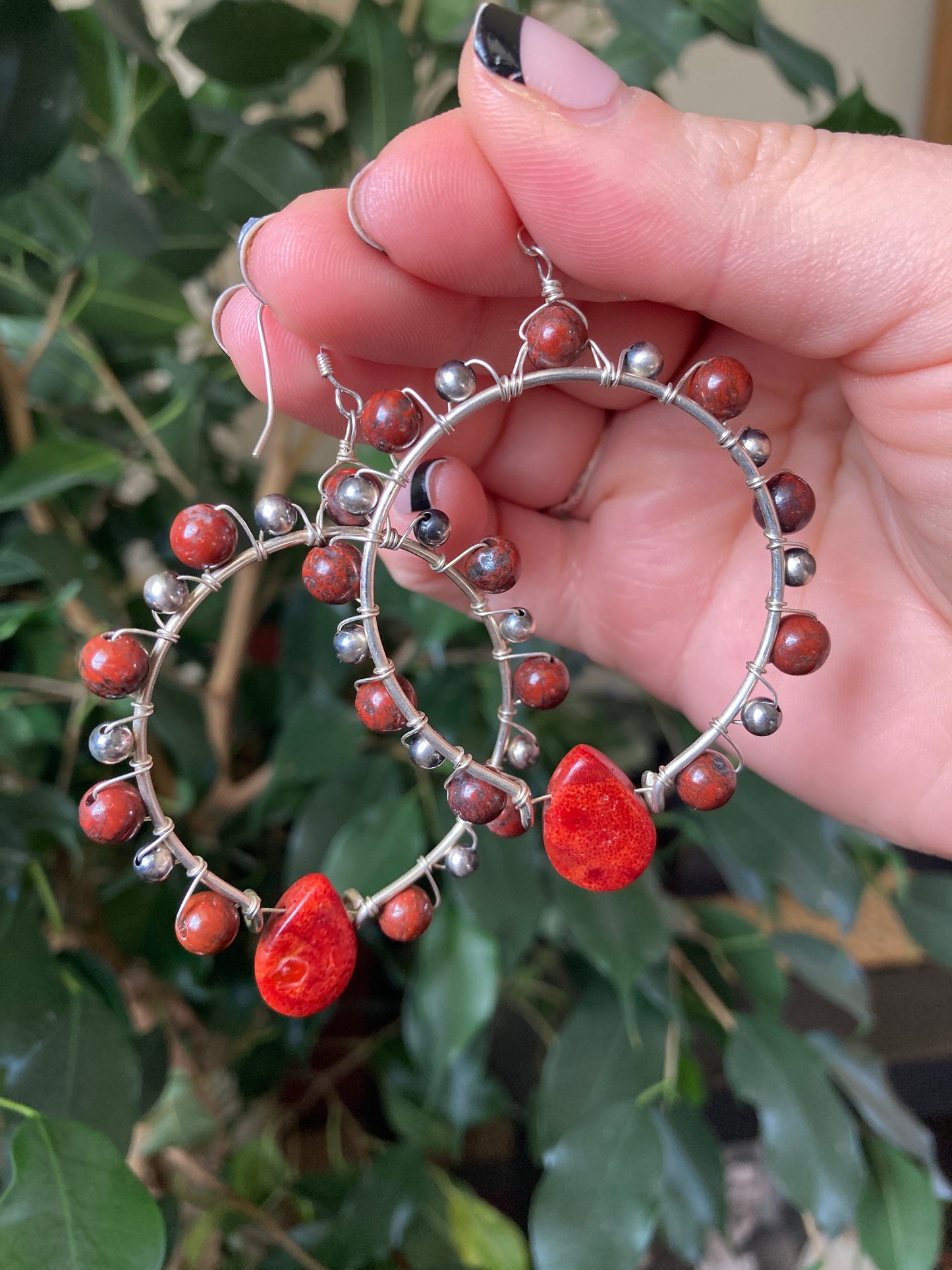 Red Coral 🪸 Navajo Hoops