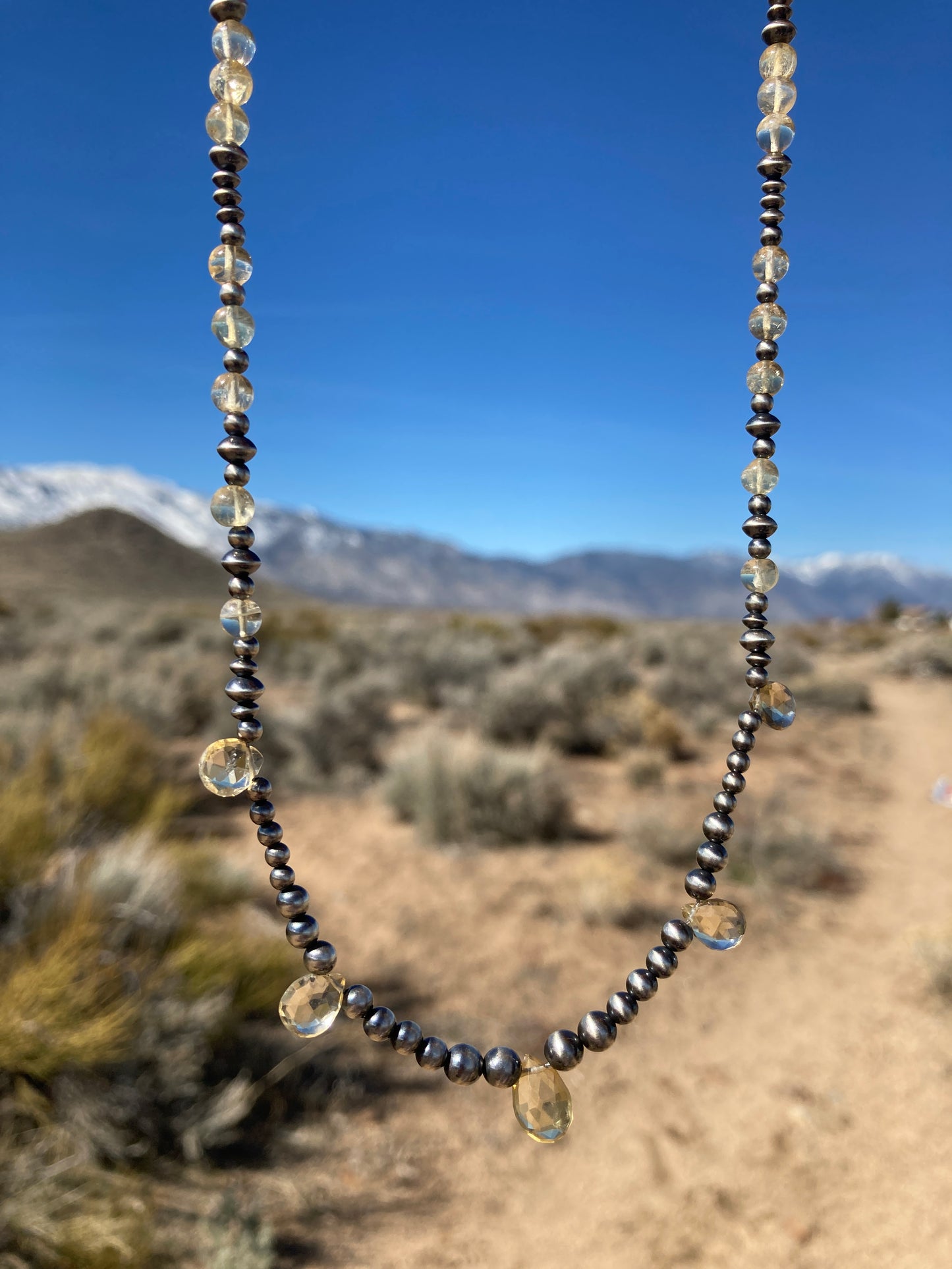 Citrine Navajo Pearl Necklace