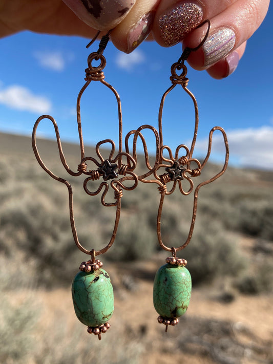 Copper Cactus Earrings 🌵